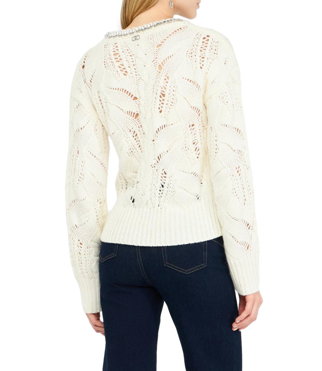 Liu Jo Maglia Gioiello Bianco Lana Donna