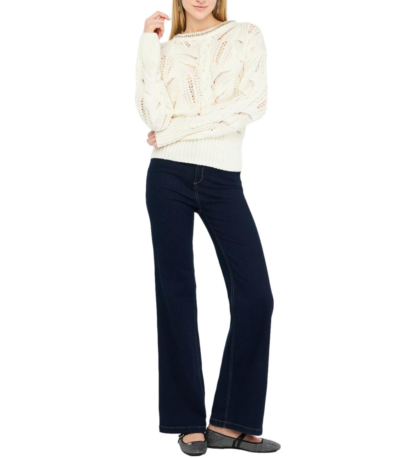 Liu Jo Maglia Gioiello Bianco Lana Donna