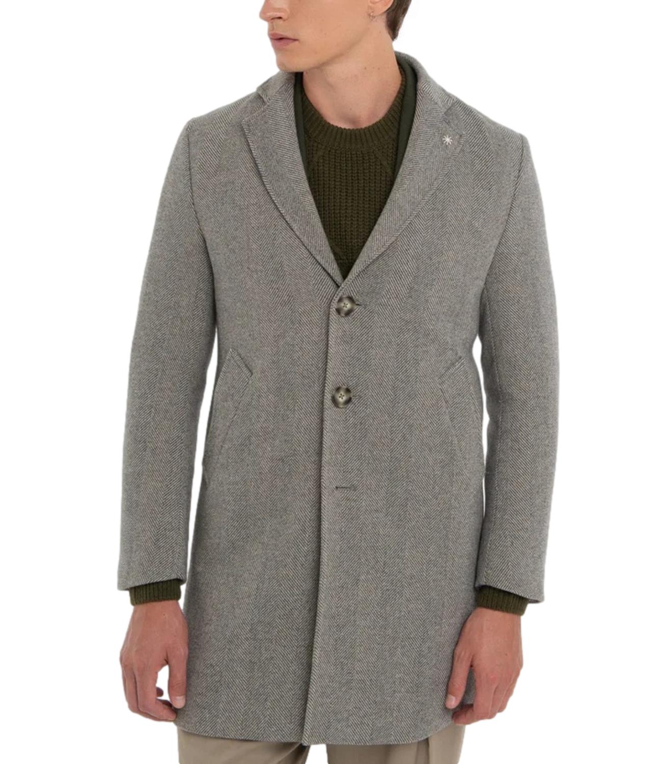 Cappotto grigio spigato