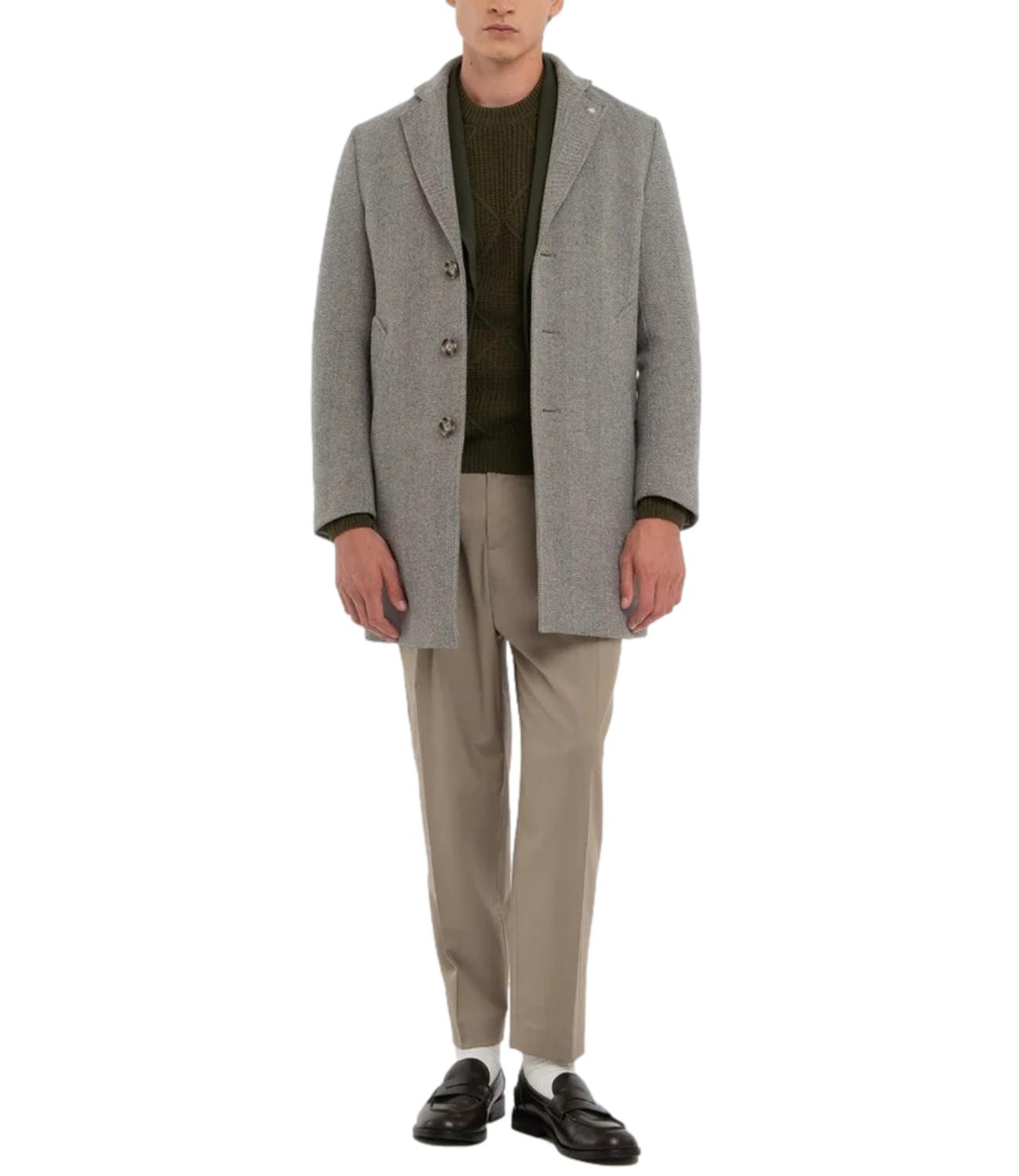 Cappotto grigio spigato
