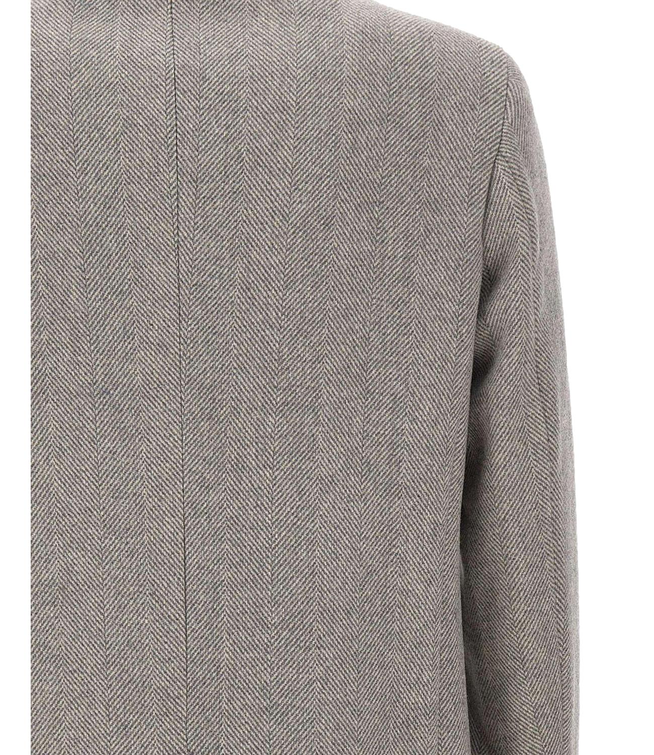 Cappotto grigio spigato