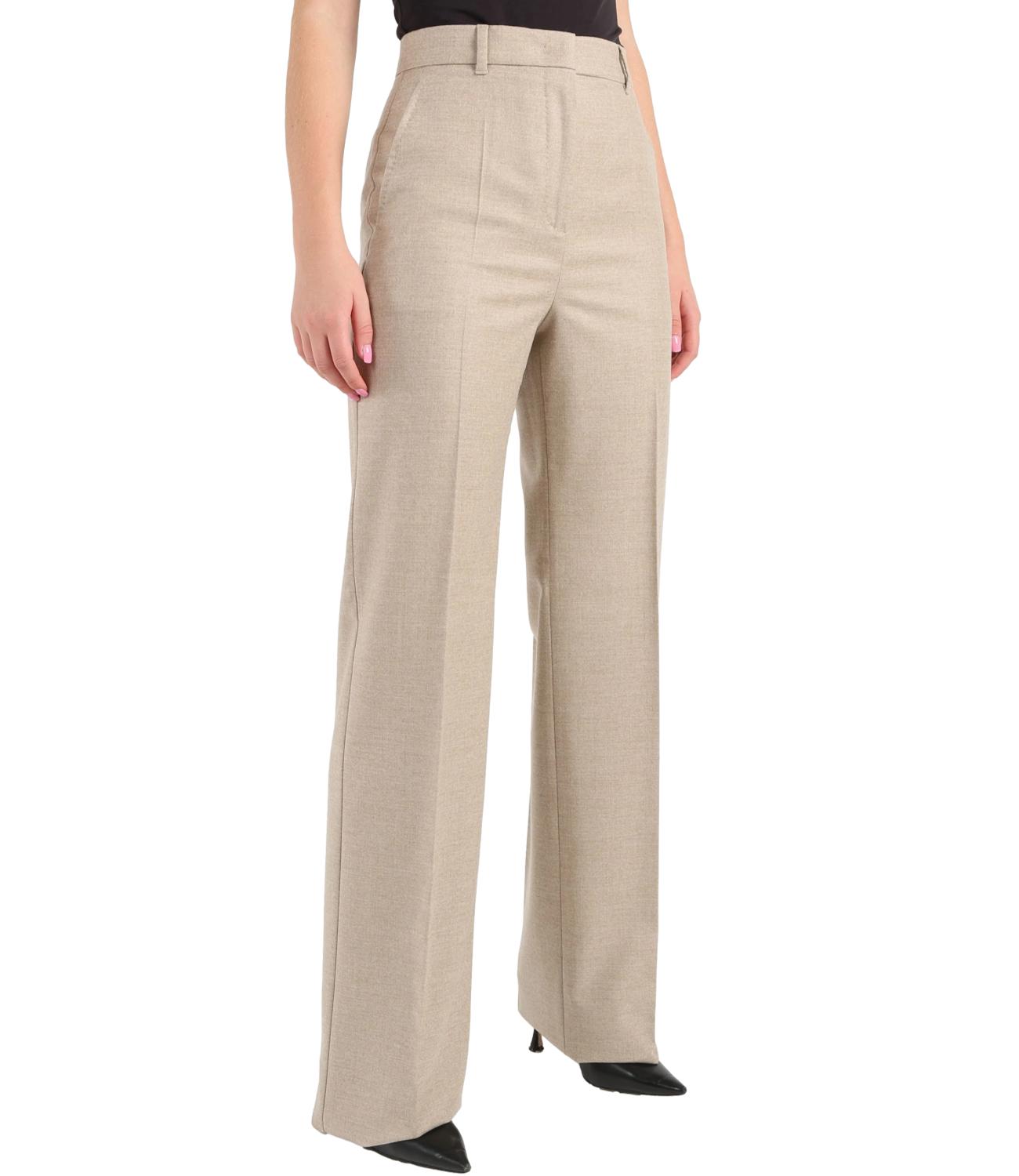 Max Mara Studio Pantalone Lambro Beige Melange Donna