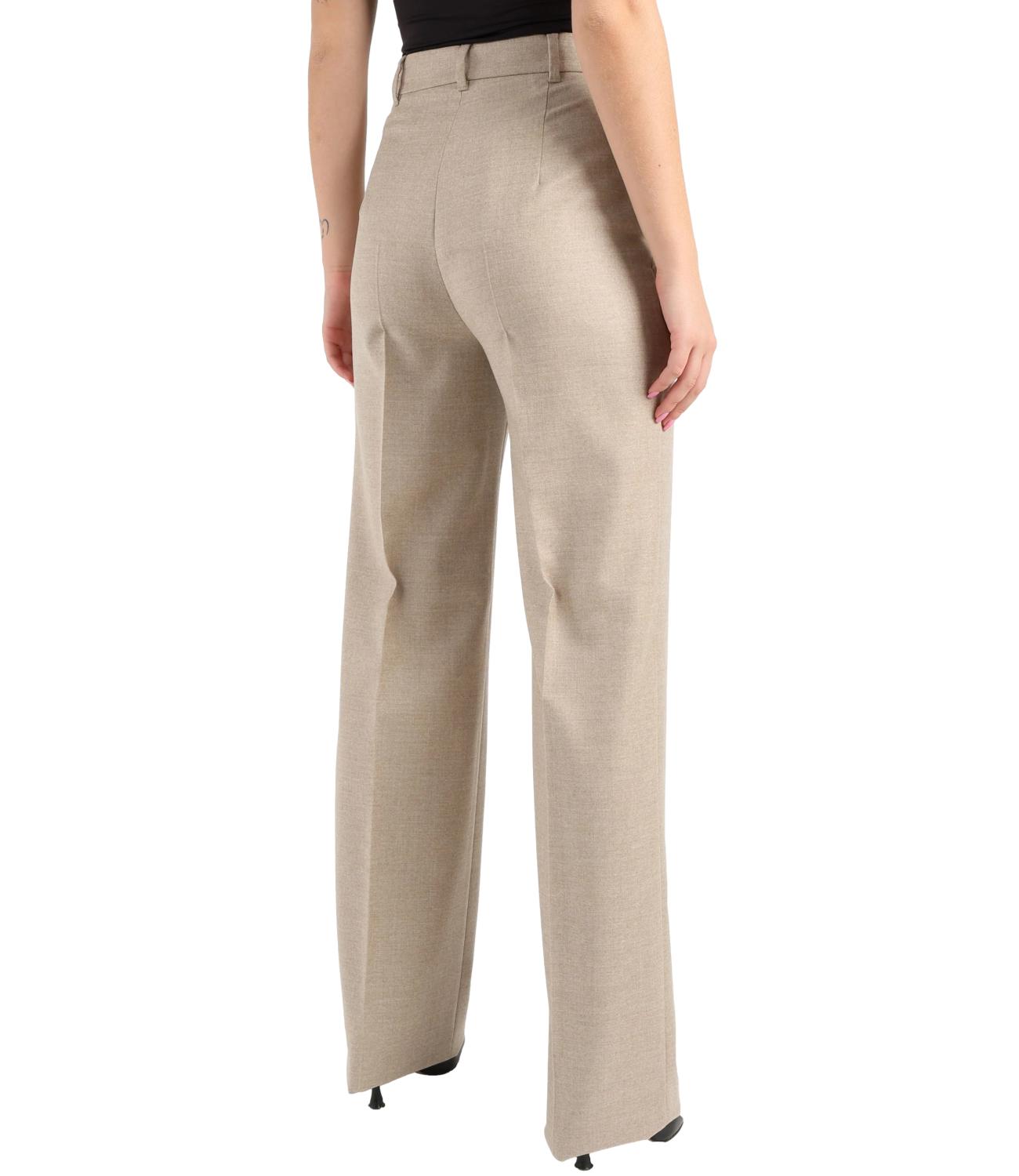 Max Mara Studio Pantalone Lambro Beige Melange Donna