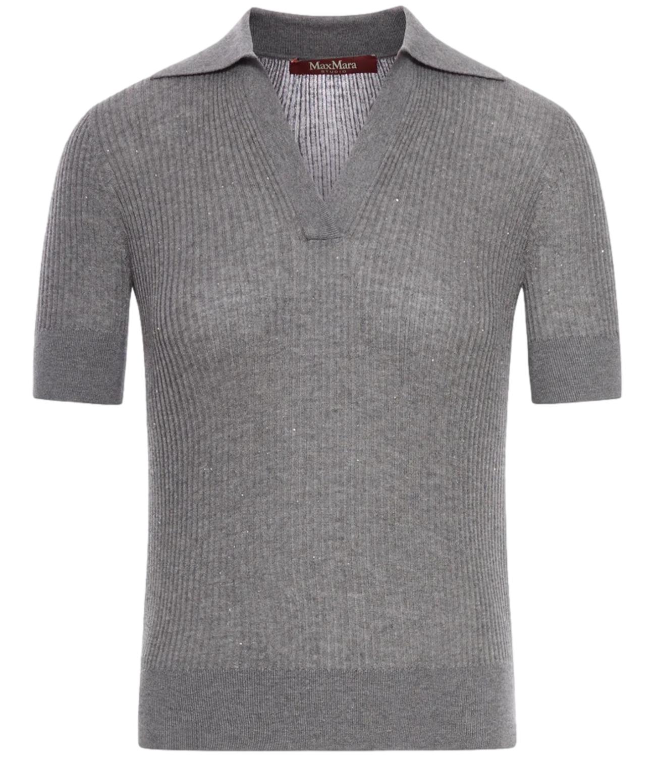 Max Mara Studio Maglia Polo UBERTA Grey Donna