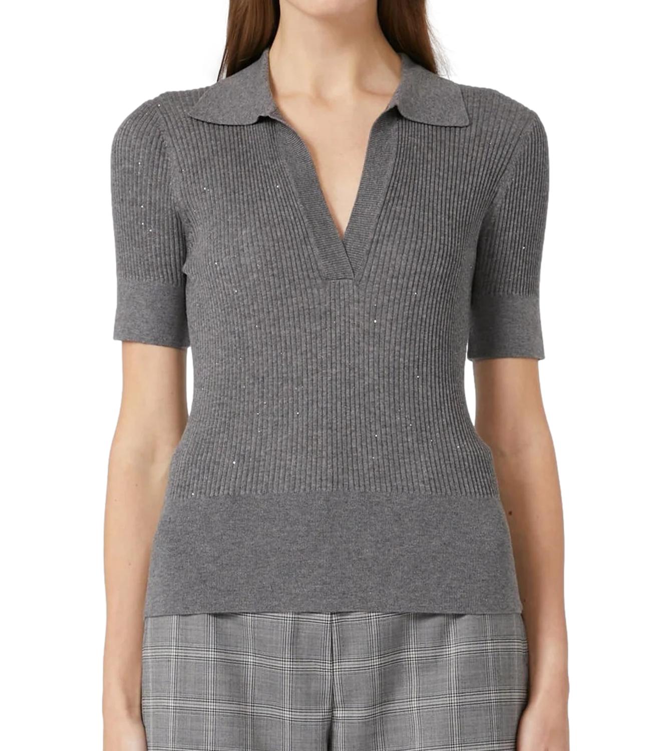 Max Mara Studio Maglia Polo UBERTA Grey Donna