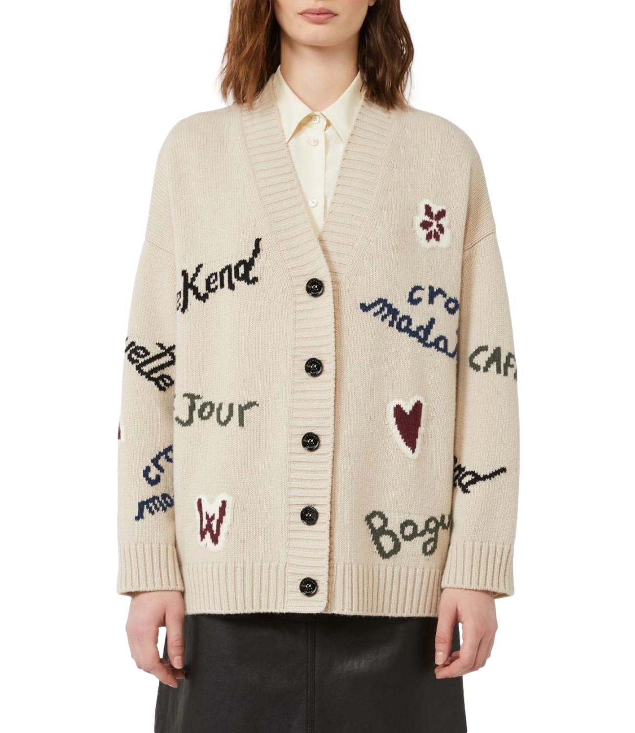 Max Mara Cardigan Belgio Ecru Donna