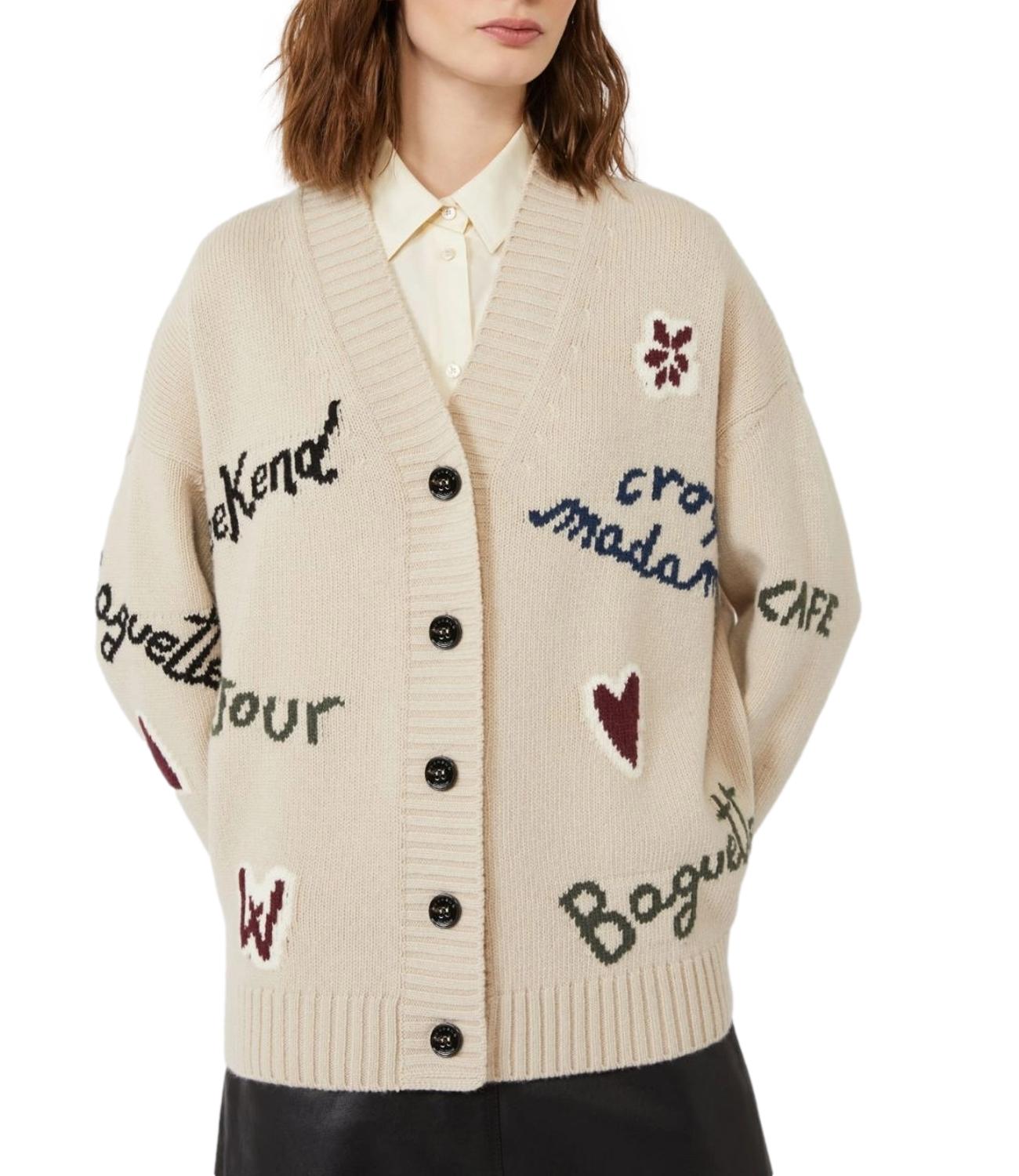 Max Mara Cardigan Belgio Ecru Donna
