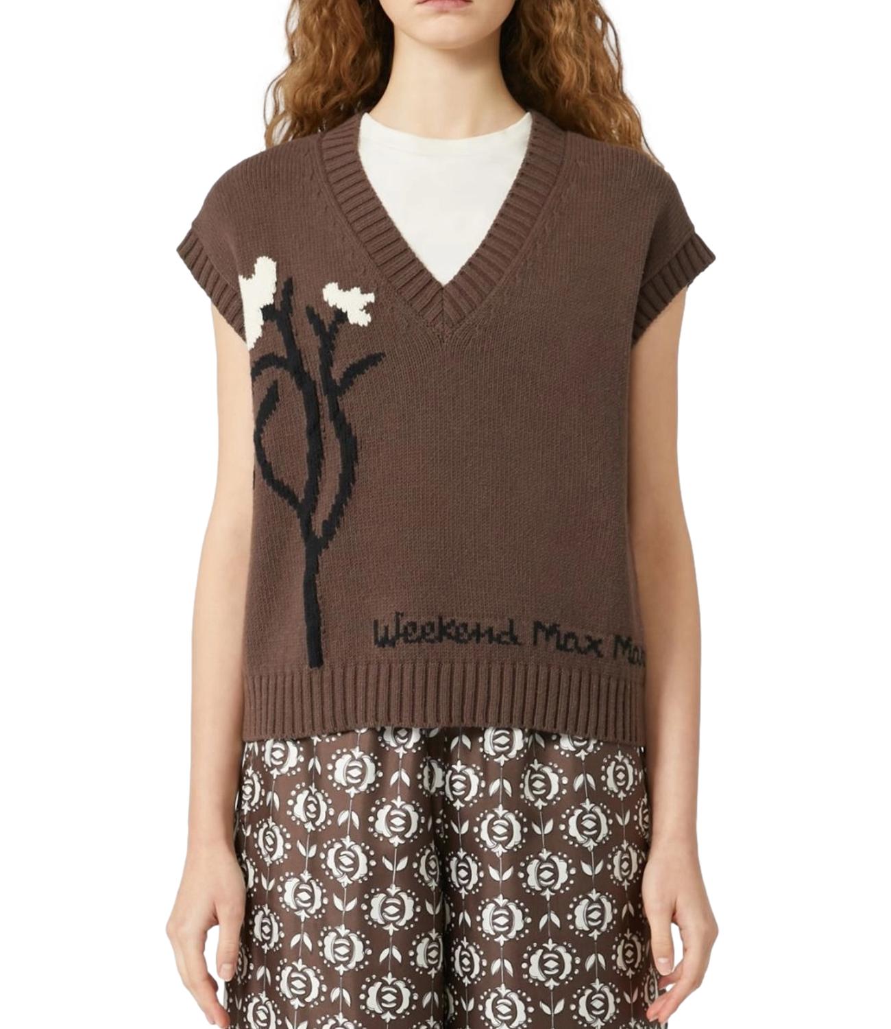 Max Mara Weekend Gilet Crusca marrone donna
