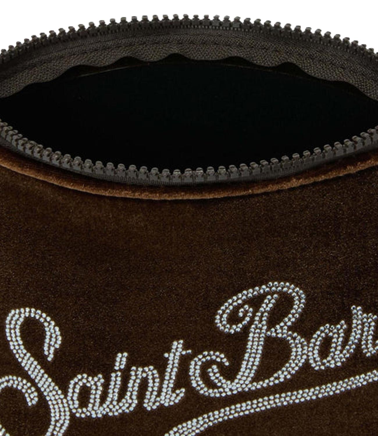 Mc2 Saint Barth Pochette Aline Logo Strass Cammello Donna