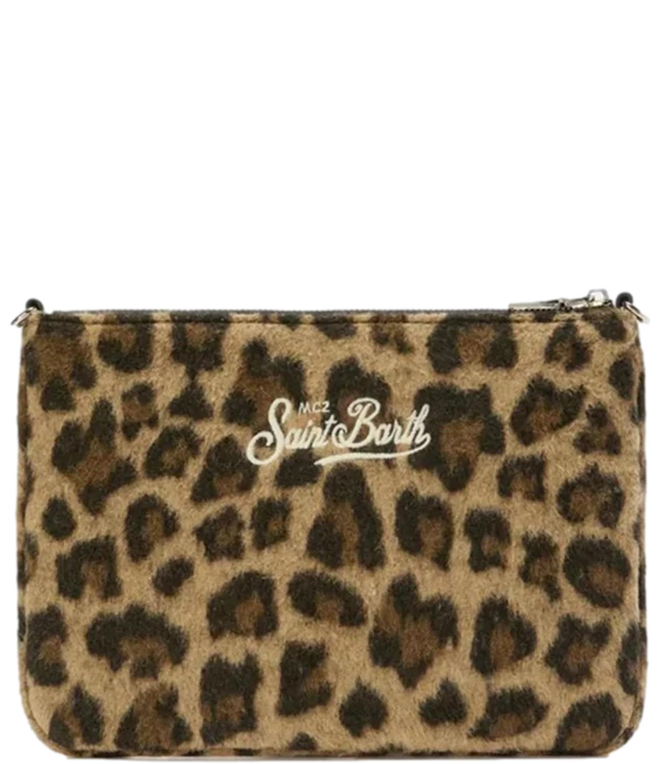 Mc2 Saint Barth Pochette Parisienne Mini Felt Leopardata Donna
