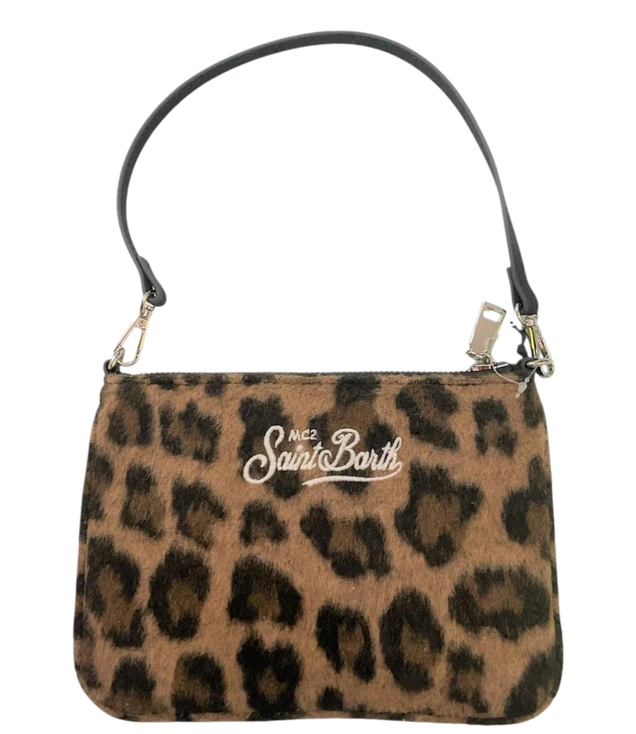 Mc2 Saint Barth Pochette Parisienne Mini Felt Leopardata Donna