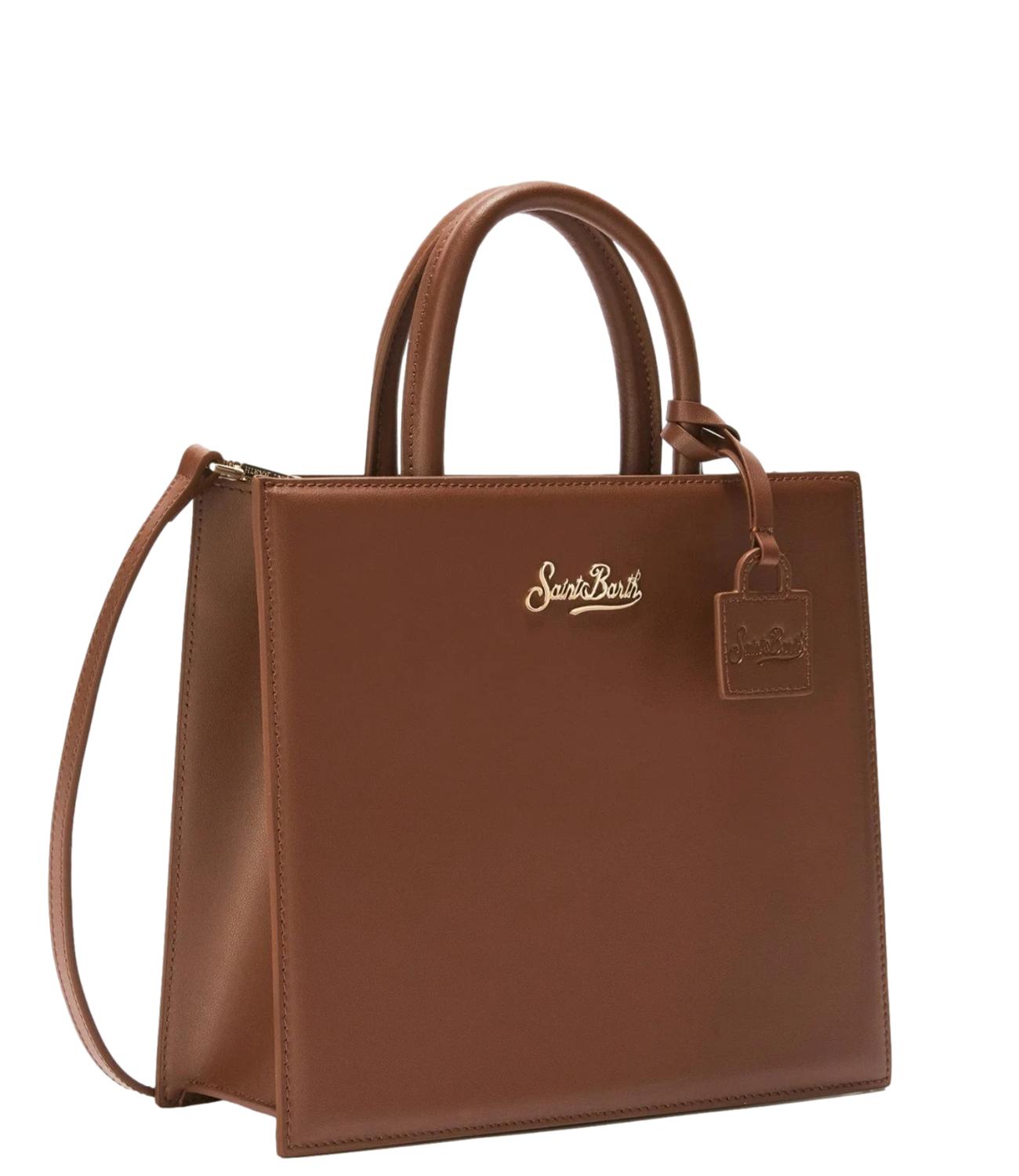 Mc2 Saint Barth Borsa Shop Bag Midi Pelle Marrone Donna