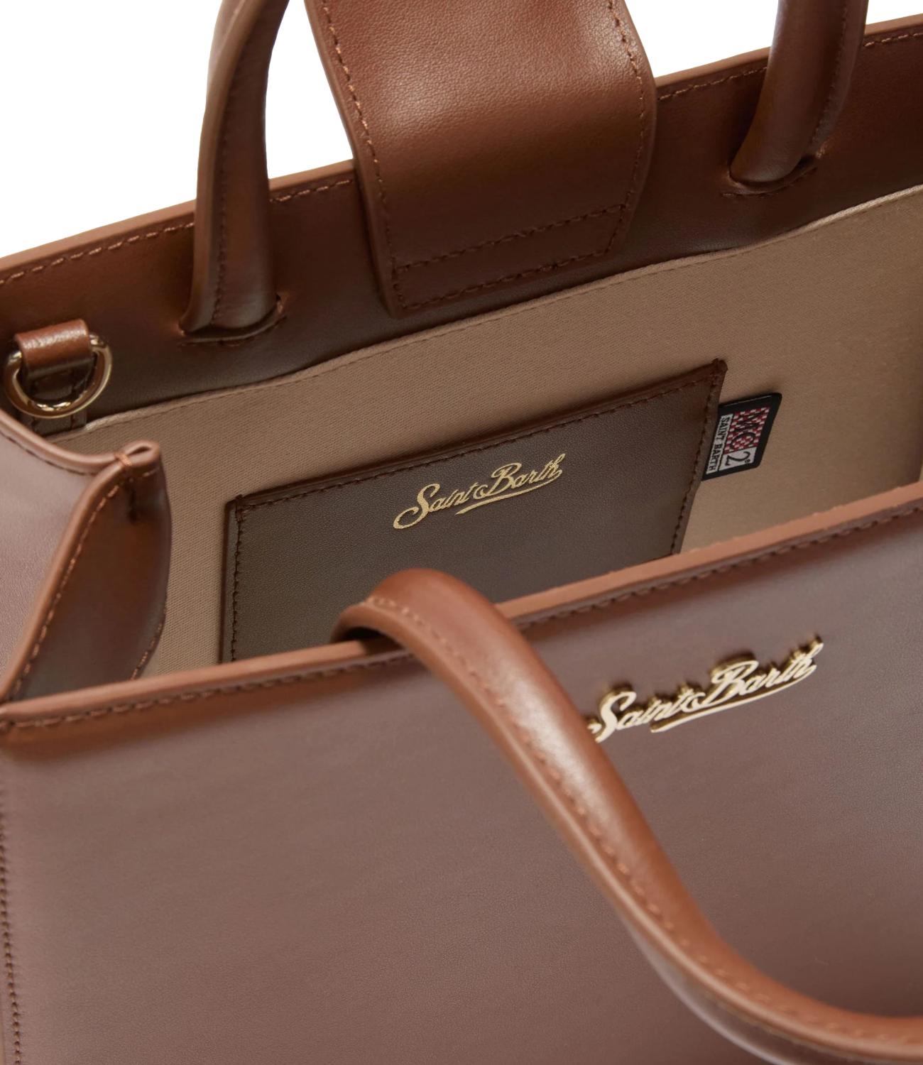 Mc2 Saint Barth Borsa Shop Bag Midi Pelle Marrone Donna