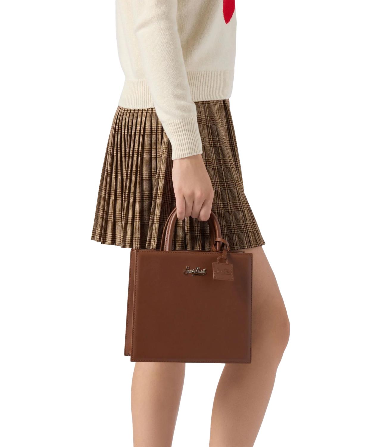 Mc2 Saint Barth Borsa Shop Bag Midi Pelle Marrone Donna