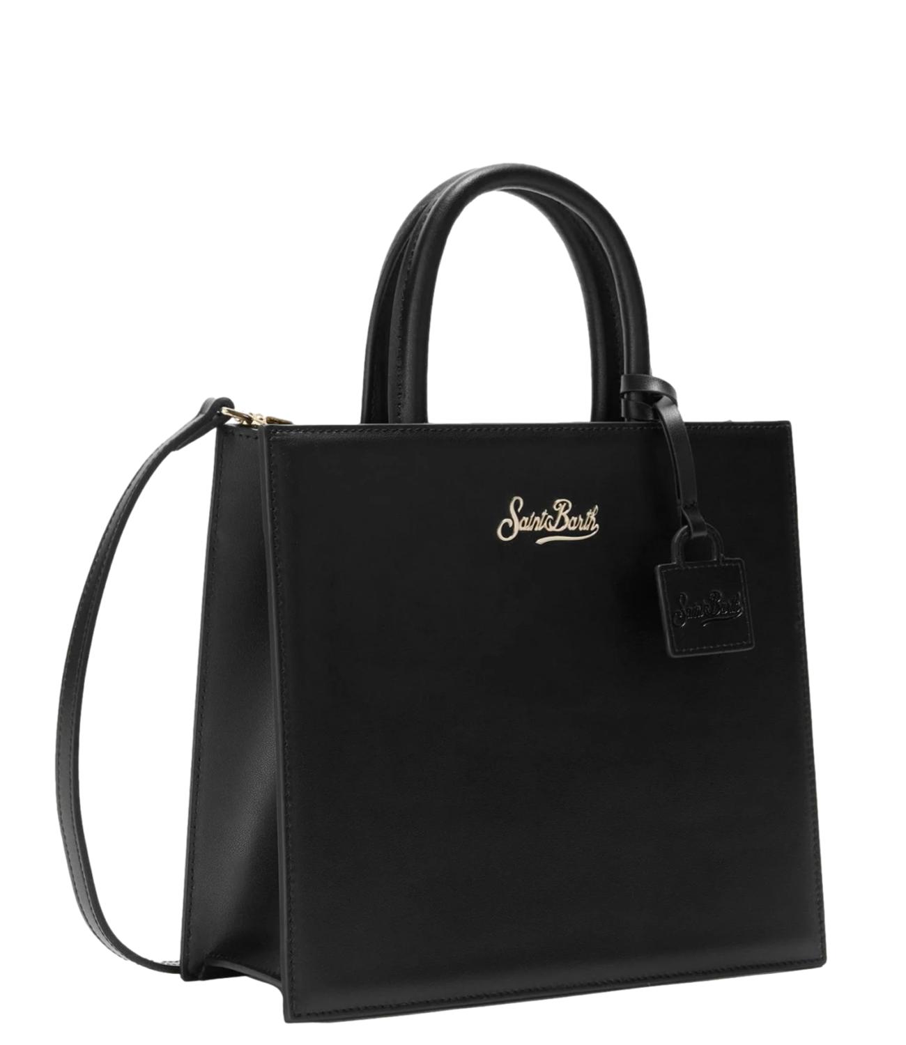 Mc2 Saint Barth Borsa Shop Bag Midi Pelle Nera Donna