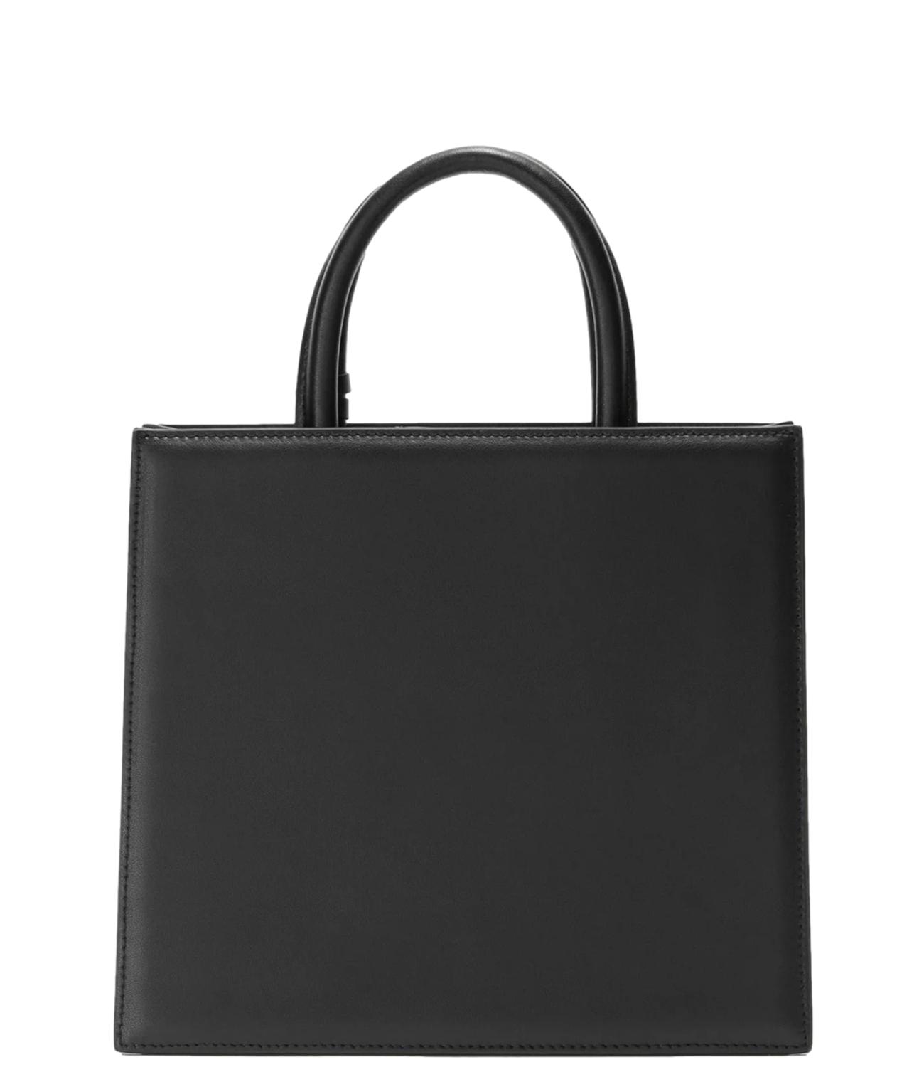 Mc2 Saint Barth Borsa Shop Bag Midi Pelle Nera Donna