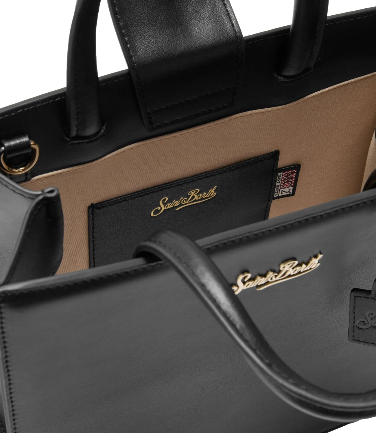 Mc2 Saint Barth Borsa Shop Bag Midi Pelle Nera Donna