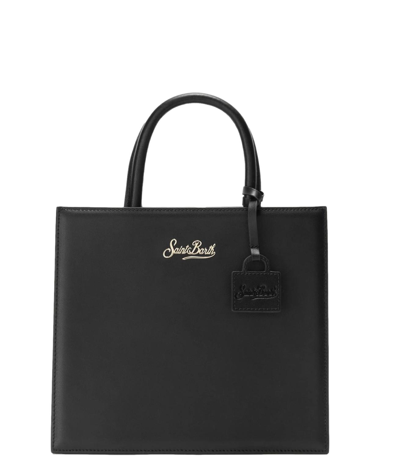 Mc2 Saint Barth Borsa Shop Bag Midi Pelle Nera Donna