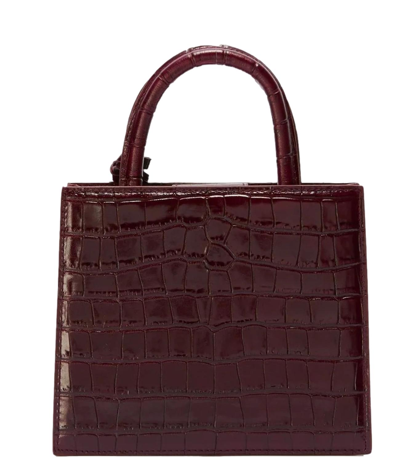 Mc2 Saint Barth Borsa Mini Pelle Cocco Bordeaux Donna