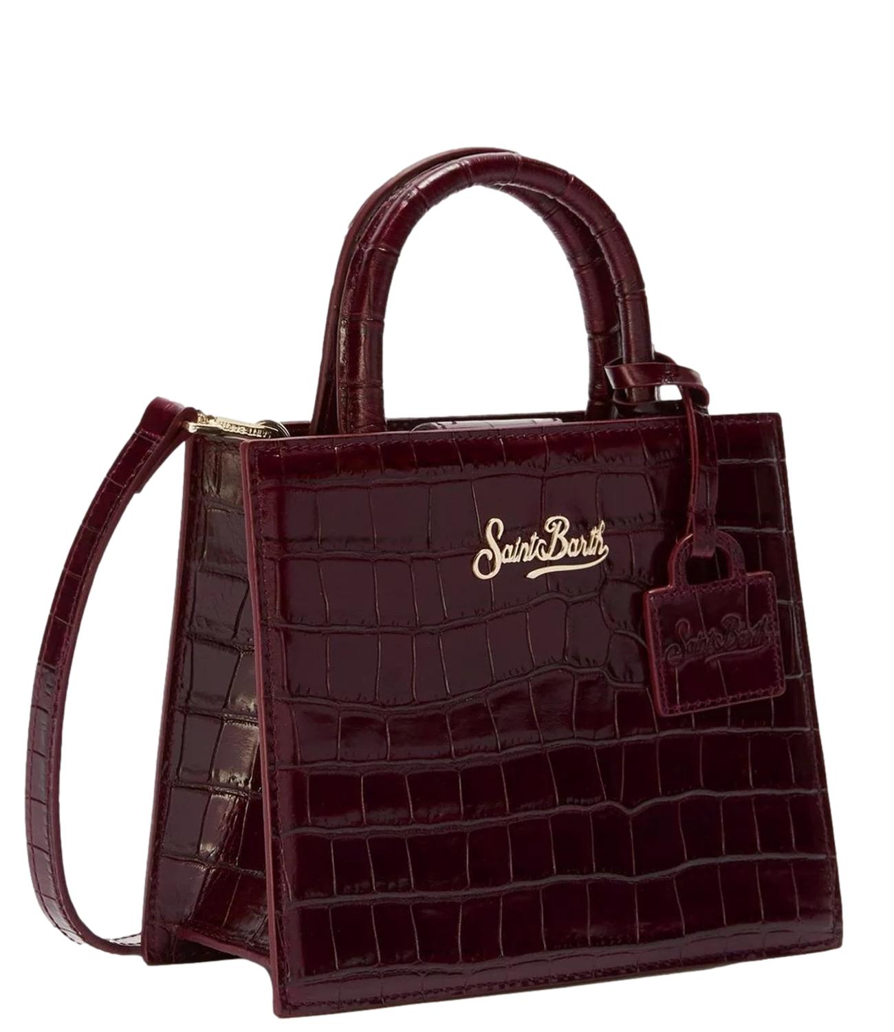 Mc2 Saint Barth Borsa Mini Pelle Cocco Bordeaux Donna