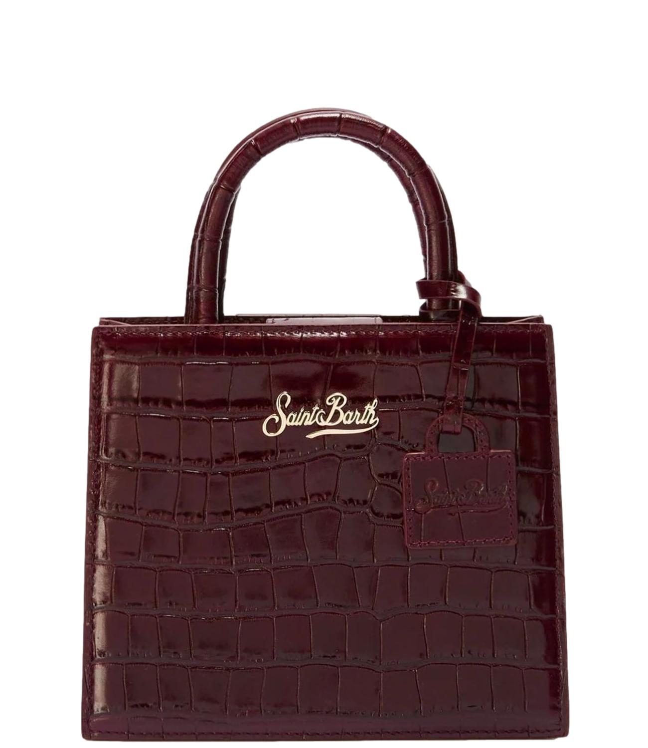 Mc2 Saint Barth Borsa Mini Pelle Cocco Bordeaux Donna