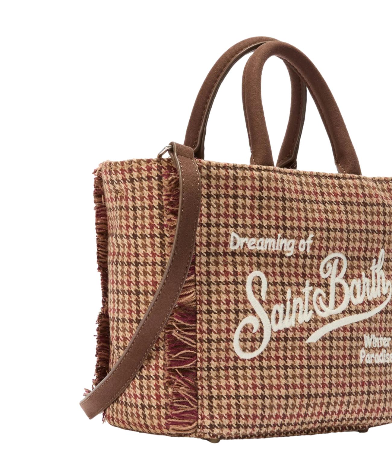 Mc2 Saint Barth Borsa Vanity Mini Wool Pied de Poule Donna