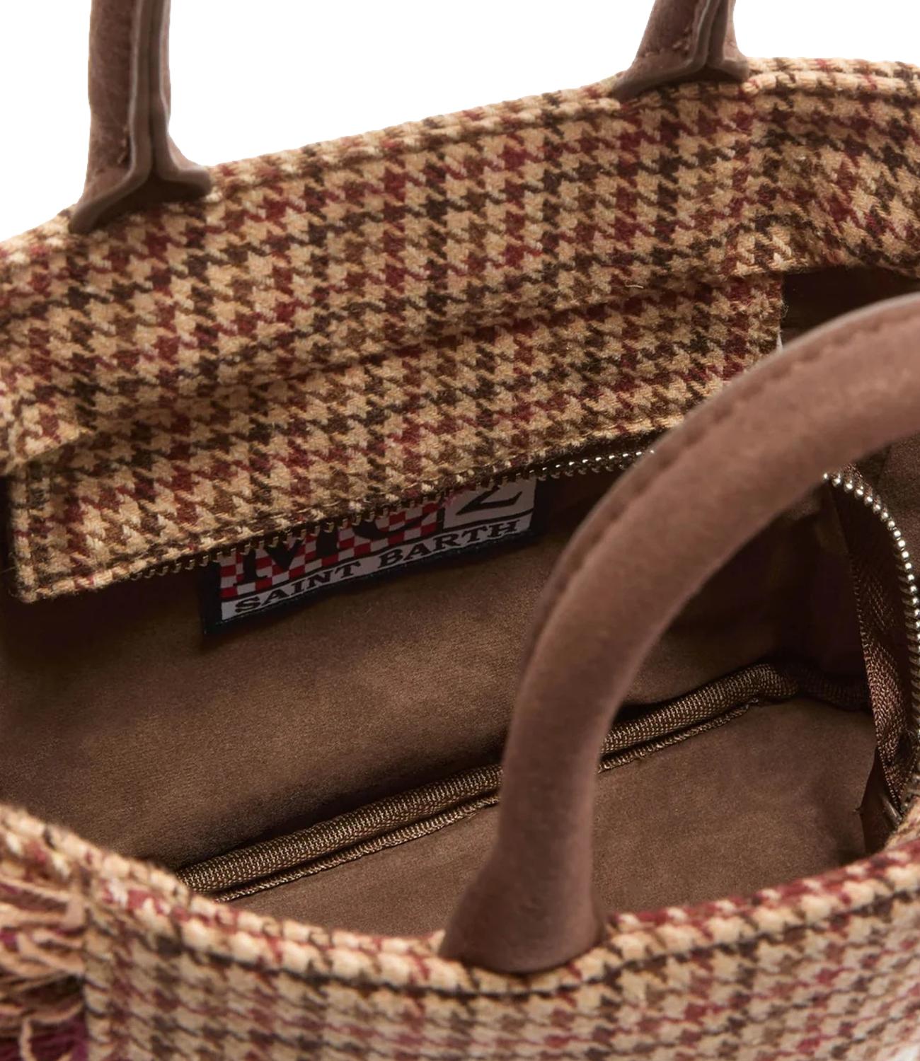 Mc2 Saint Barth Borsa Vanity Mini Wool Pied de Poule Donna