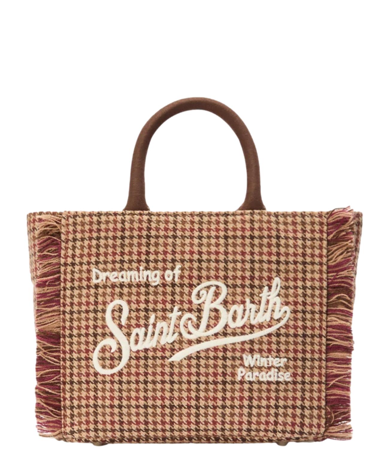 Mc2 Saint Barth Borsa Vanity Mini Wool Pied de Poule Donna