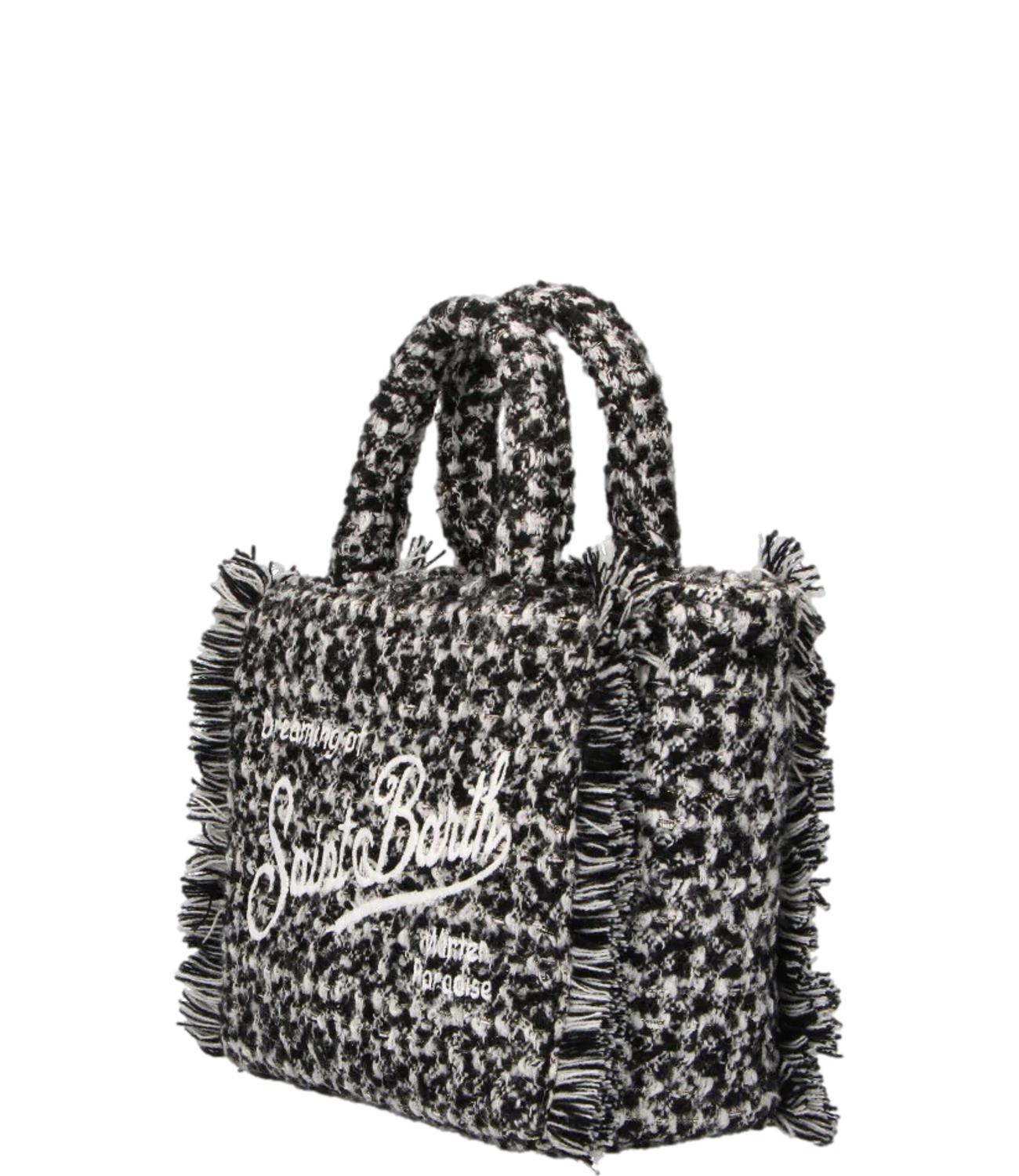 Mc2 Saint Barth Borsa Vanity Mini Tweed Bianco/Nero Donna