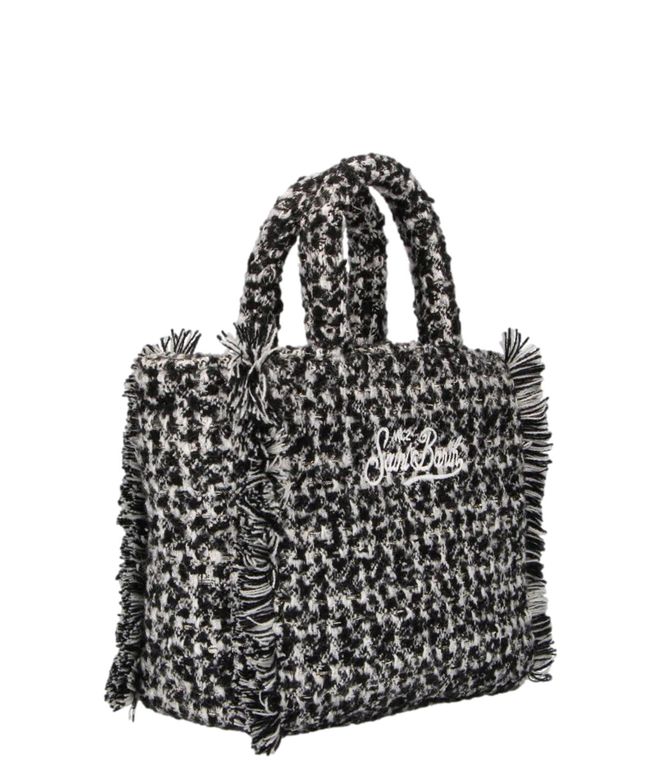 Mc2 Saint Barth Borsa Vanity Mini Tweed Bianco/Nero Donna