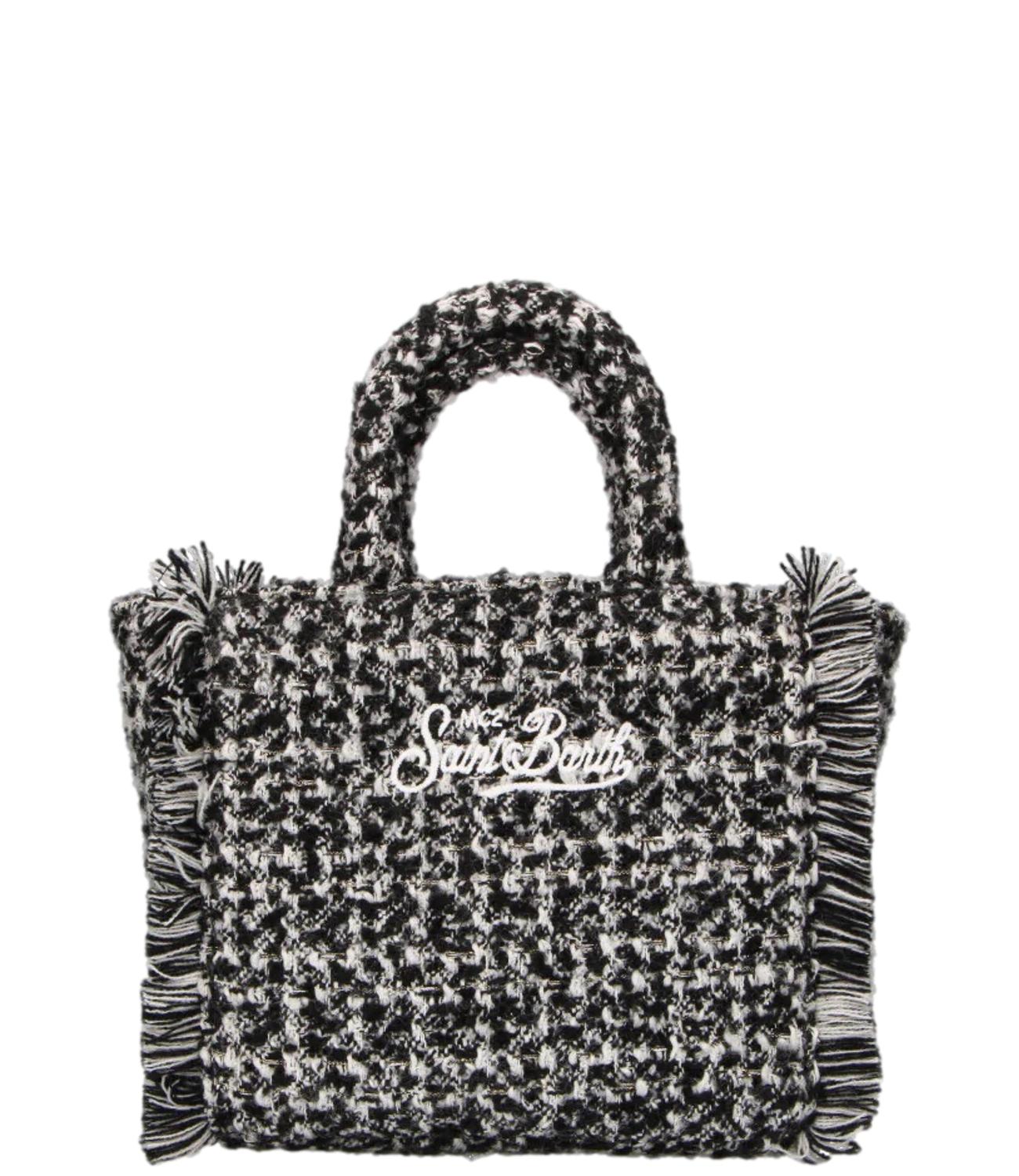 Mc2 Saint Barth Borsa Vanity Mini Tweed Bianco/Nero Donna