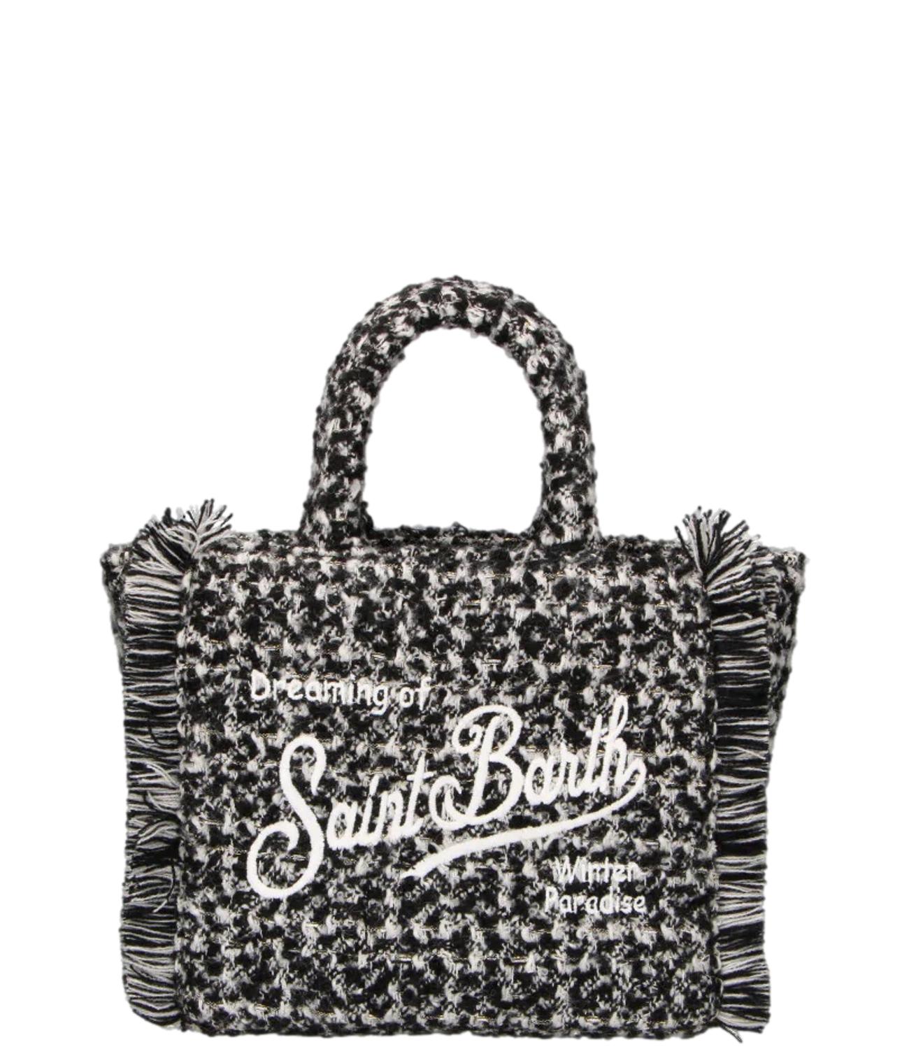 Mc2 Saint Barth Borsa Vanity Mini Tweed Bianco/Nero Donna