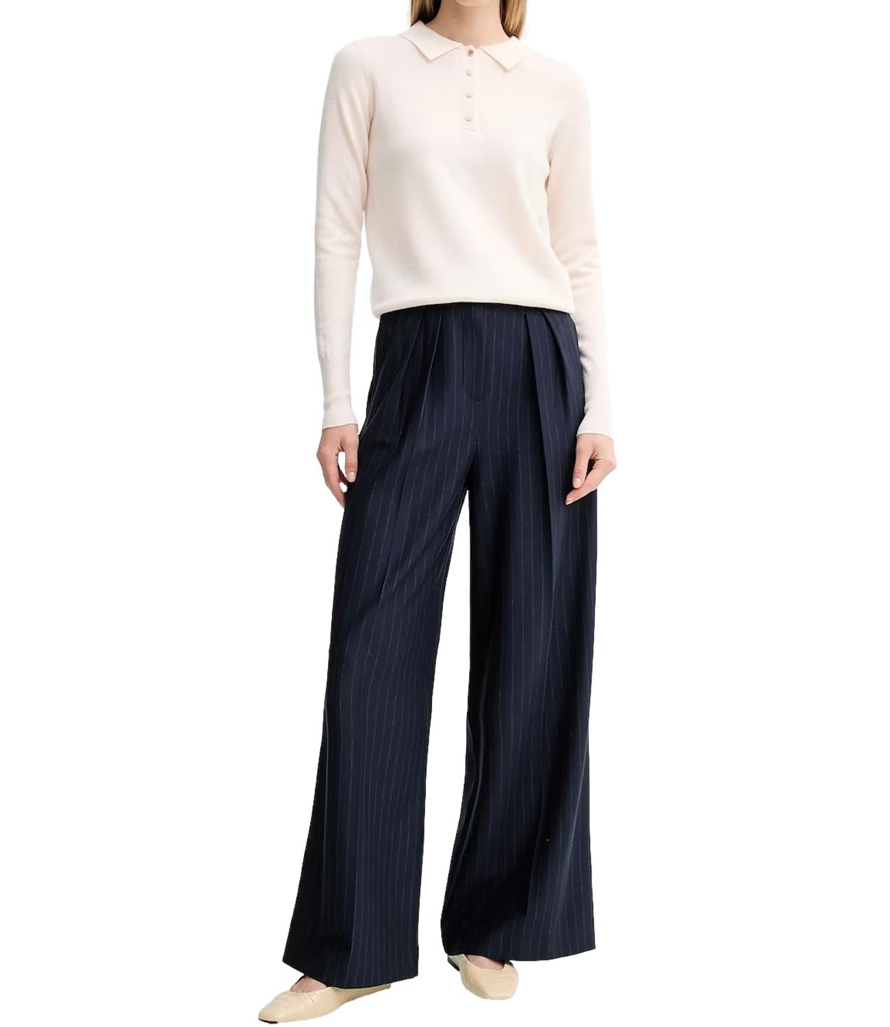 MM Pantalone Gela Blu Notte Gessato Donna