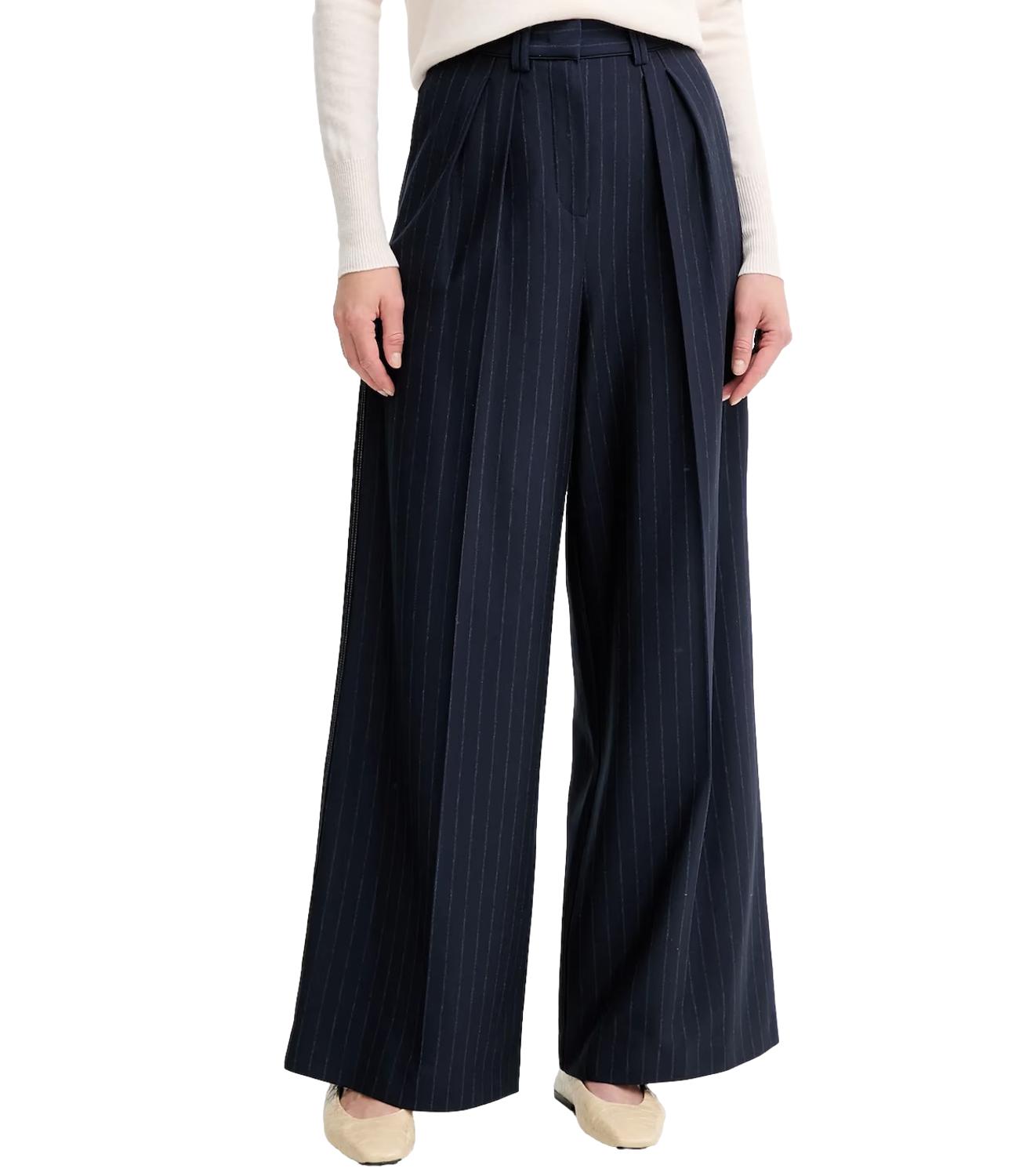 MM Pantalone Gela Blu Notte Gessato Donna