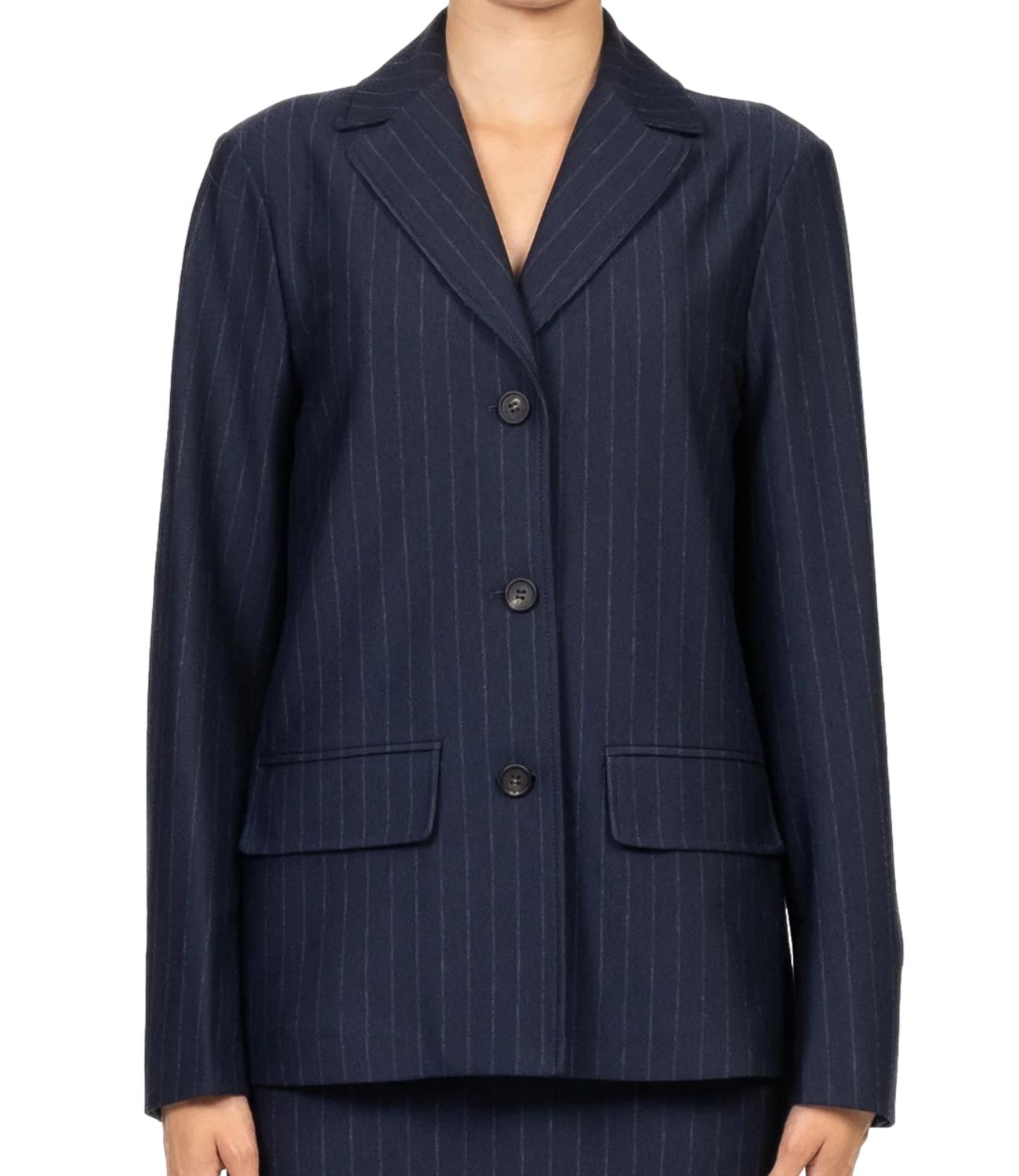 MM Giacca Todi Blu Notte Gessato Donna