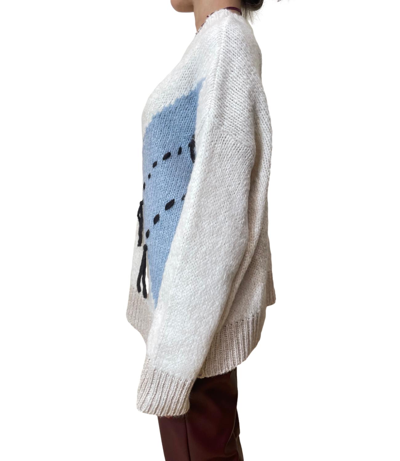 Motel Maglia Rombi Burro Donna