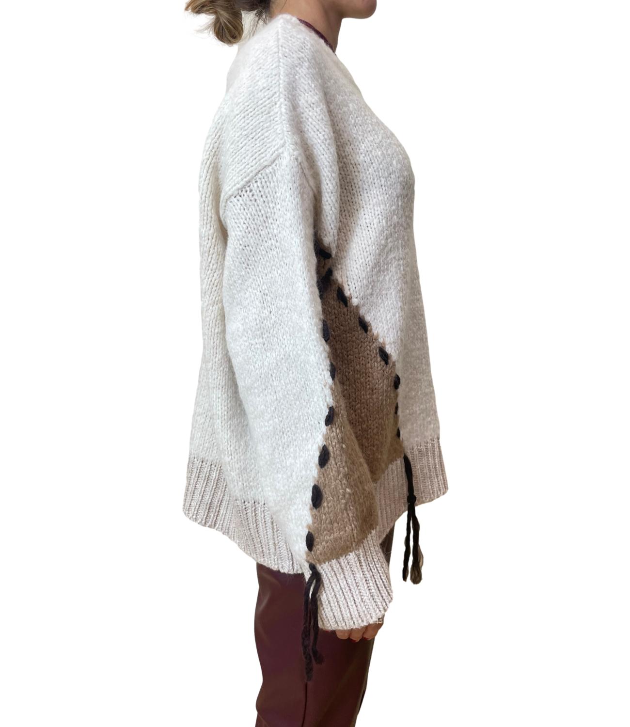 Motel Maglia Rombi Burro Donna