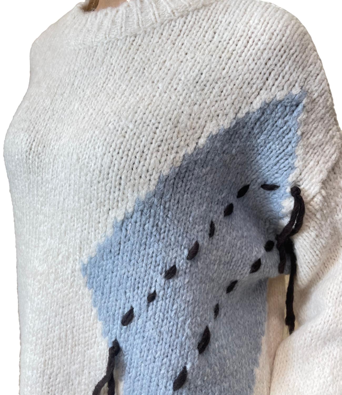 Motel Maglia Rombi Burro Donna