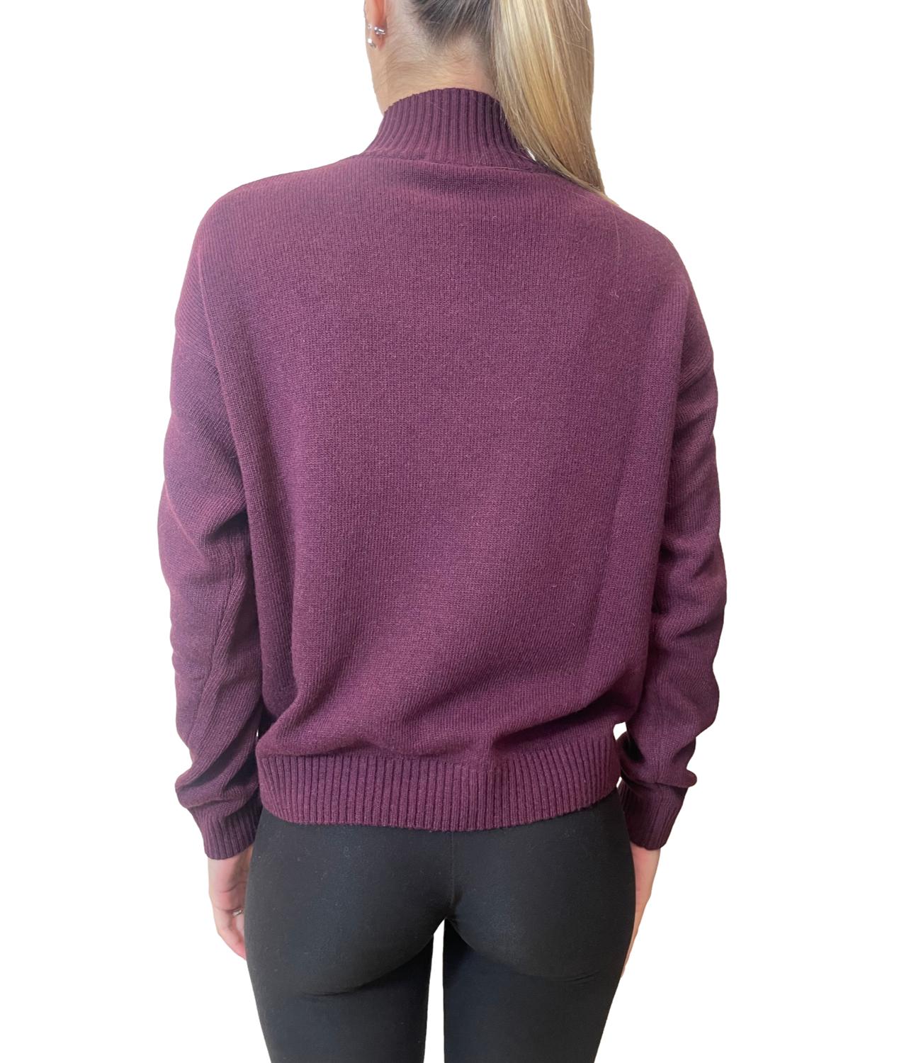 Motel Maglia Dolcevita Rombi Bordeaux Donna