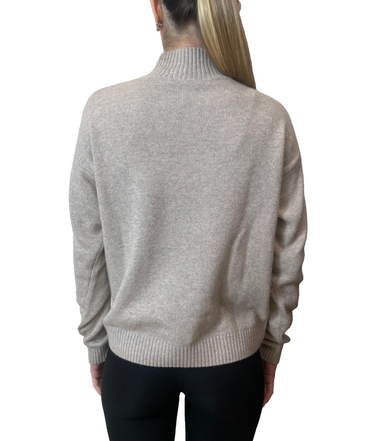 Motel Maglia Dolcevita Rombi Beige Donna