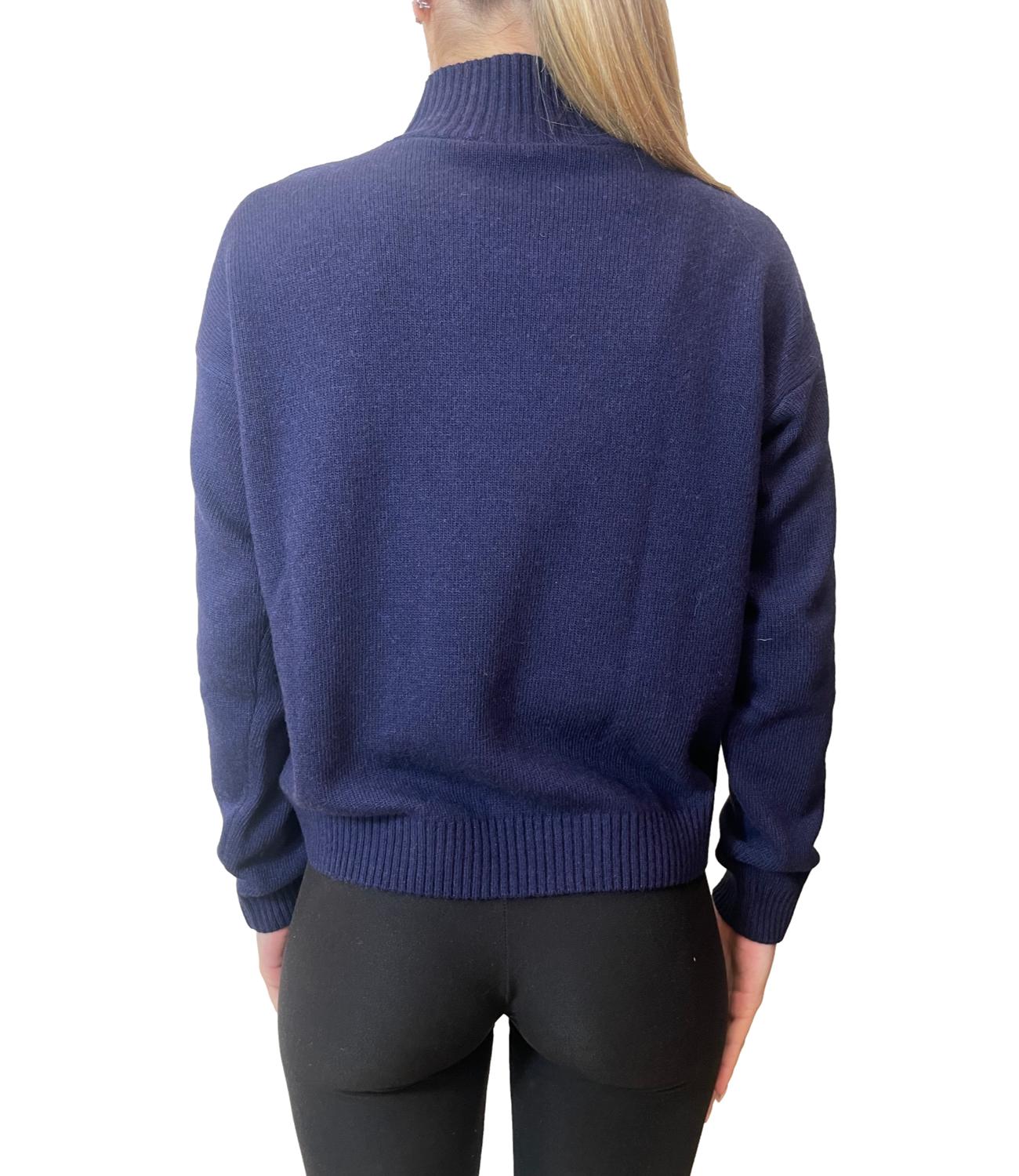 Motel Maglia Dolcevita Rombi Blu Donna