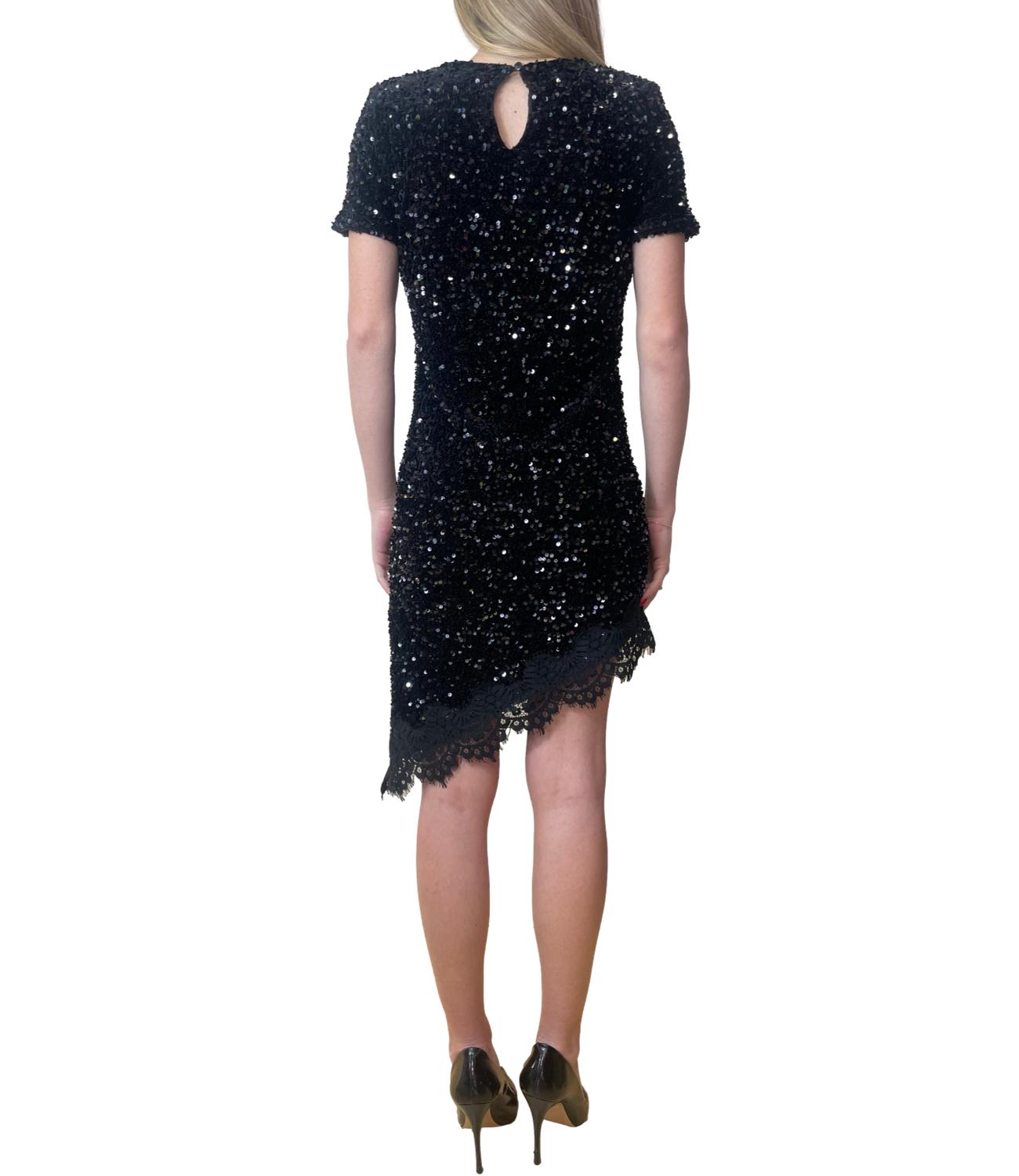 MOTEL abito in paillettes nero donna