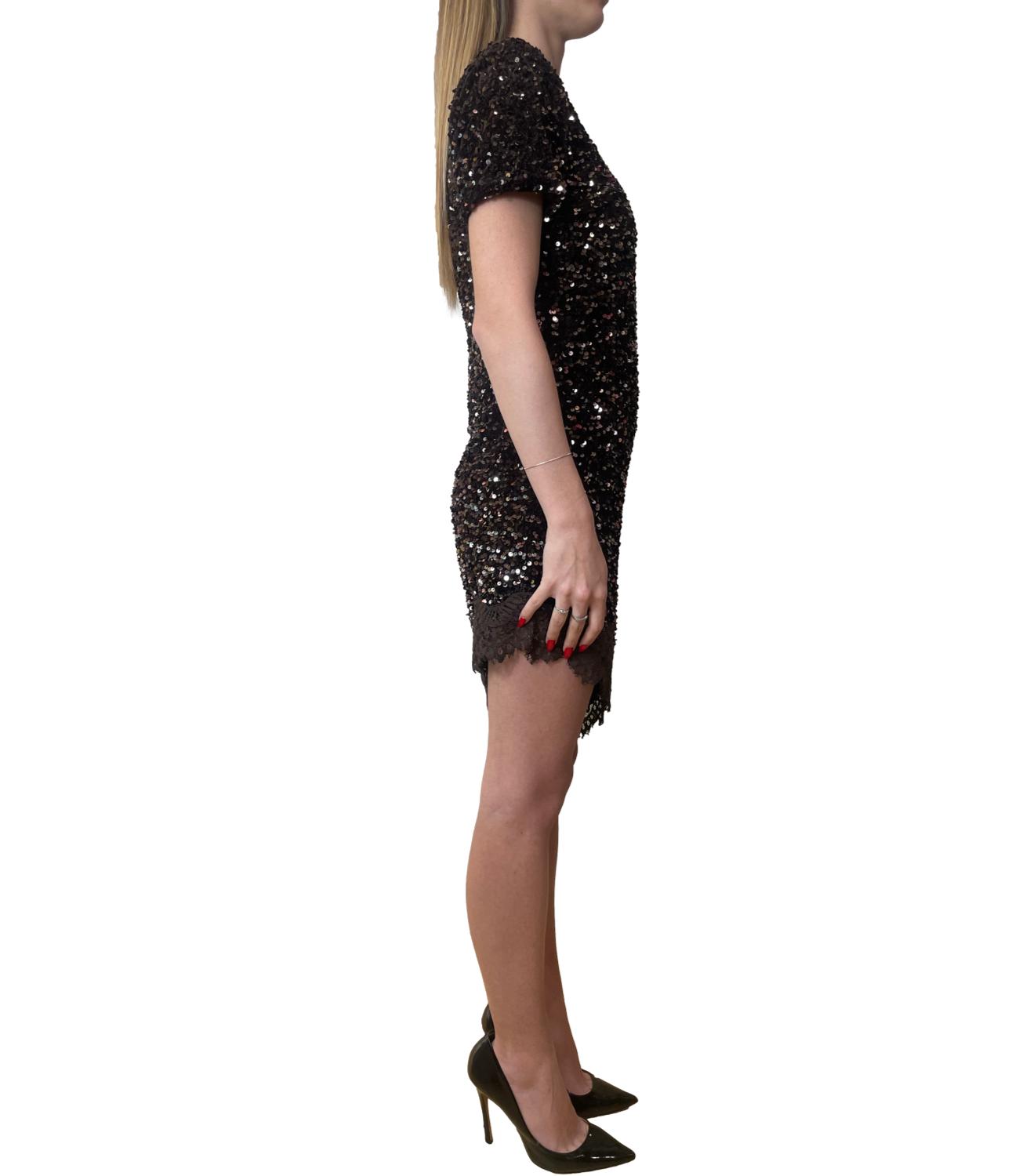 MOTEL abito in paillettes moro donna