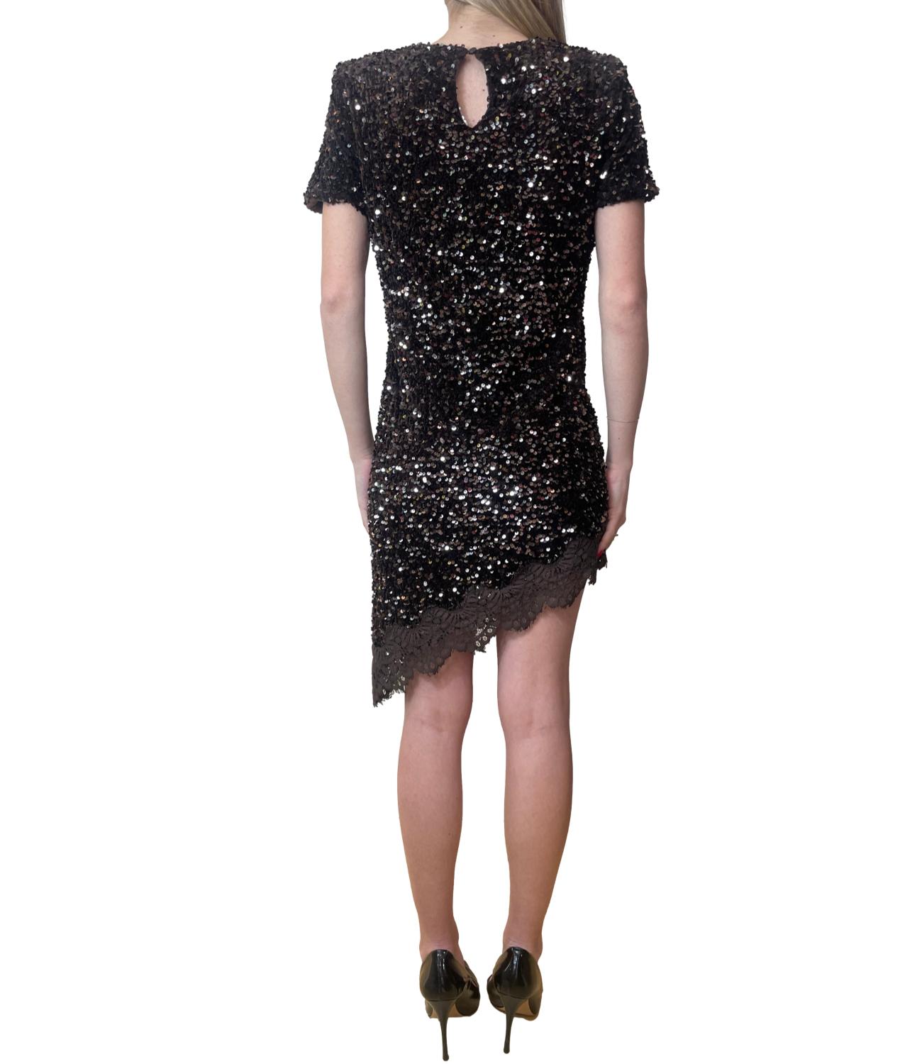 MOTEL abito in paillettes moro donna