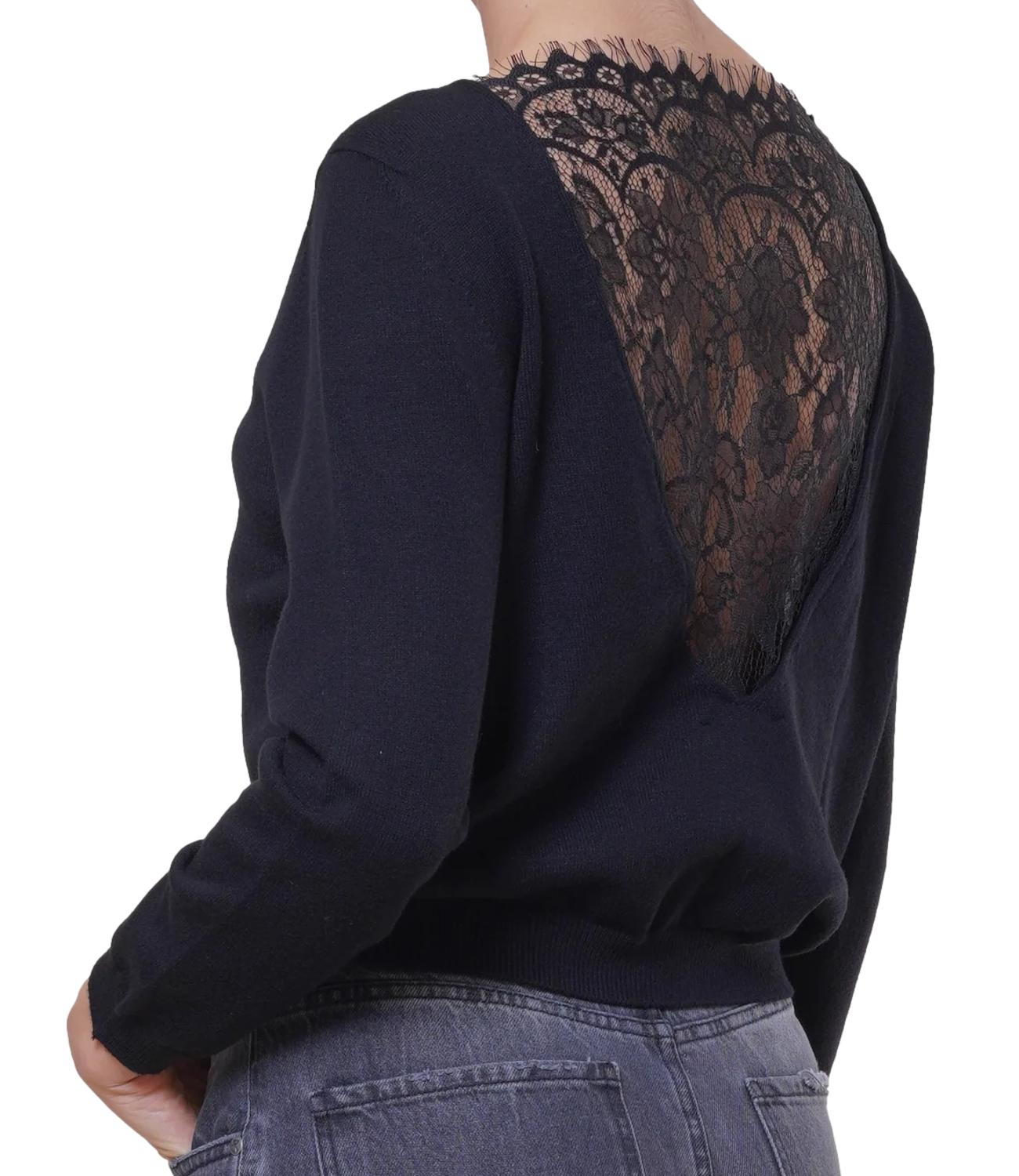 Motel Maglia Pizzo Nero Donna