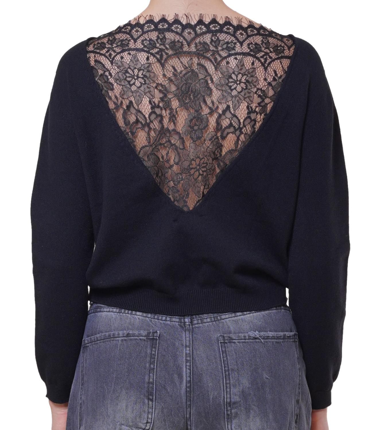 Motel Maglia Pizzo Nero Donna