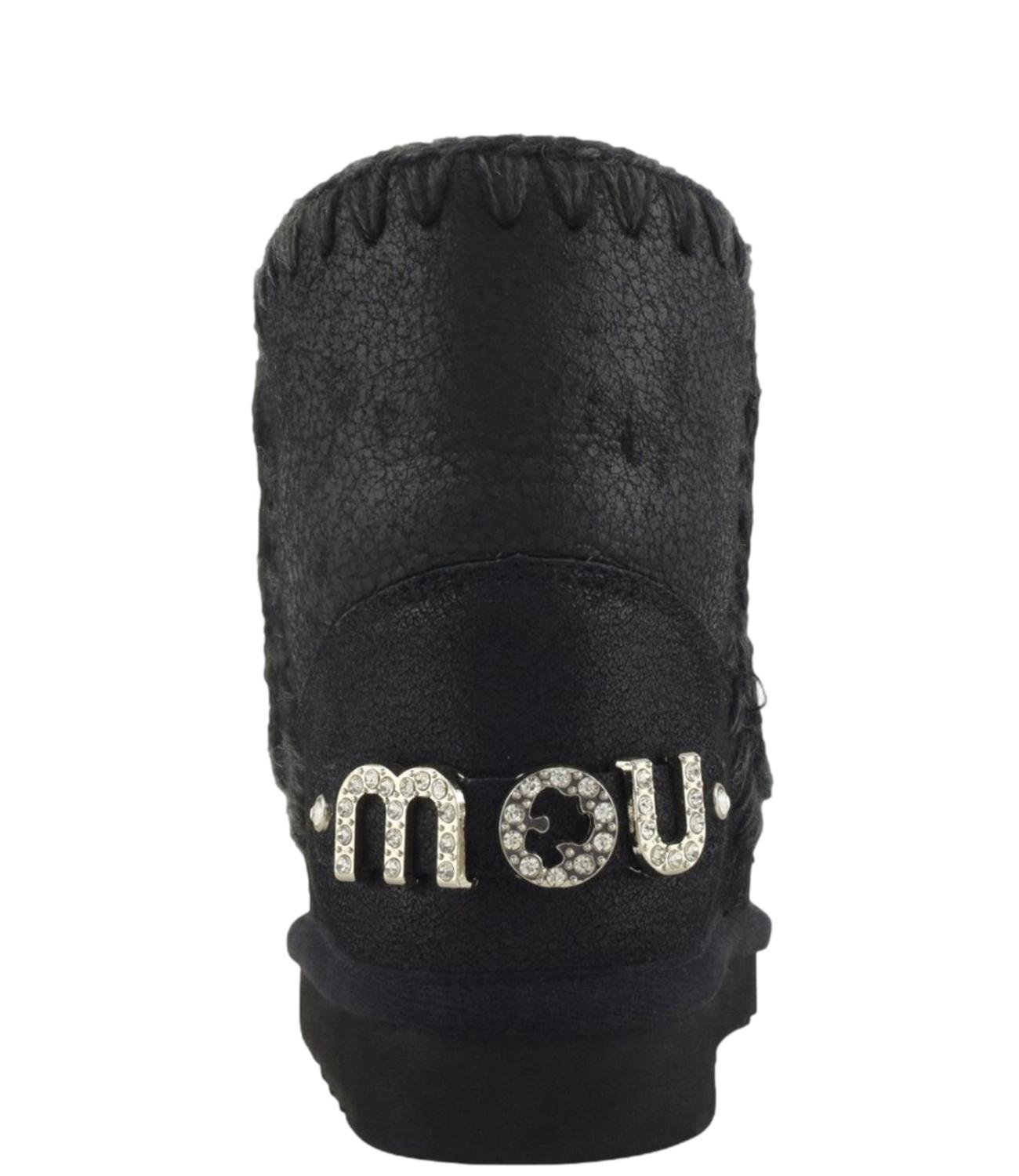 Mou Stivali Eskimo 18 rhinestones logo Cracked Black Donna