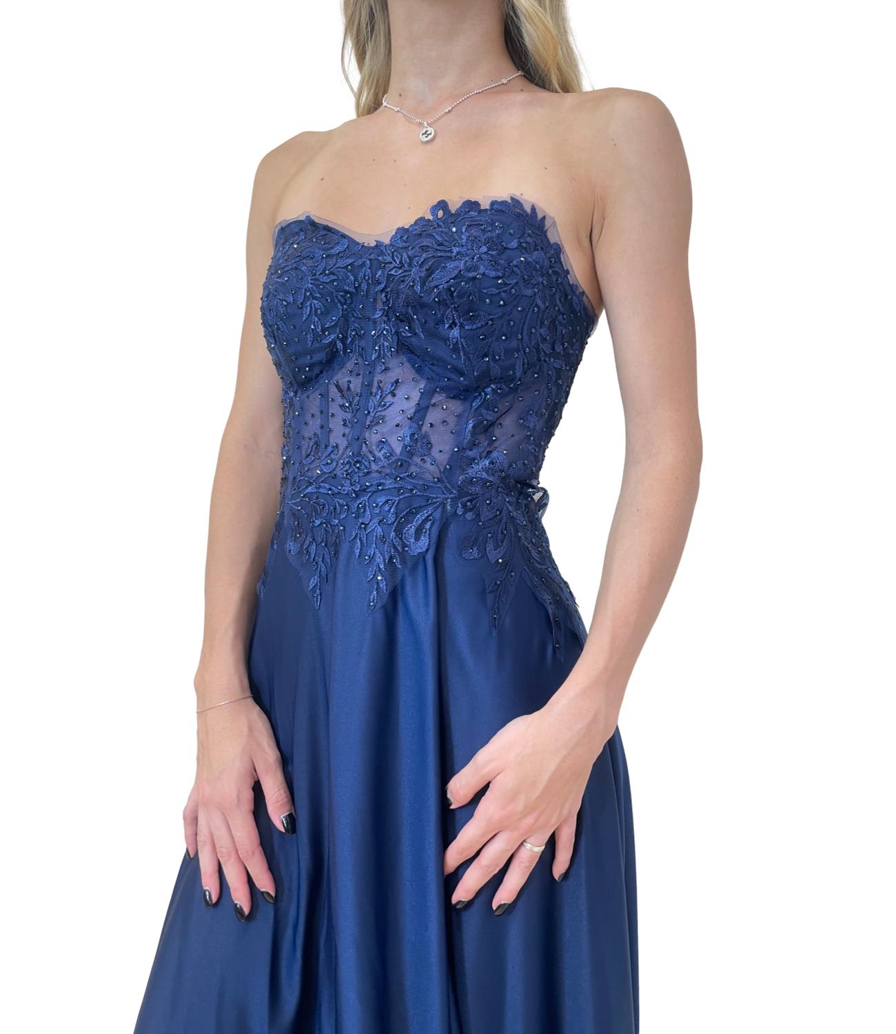 Nadine abito Maddalena blu donna