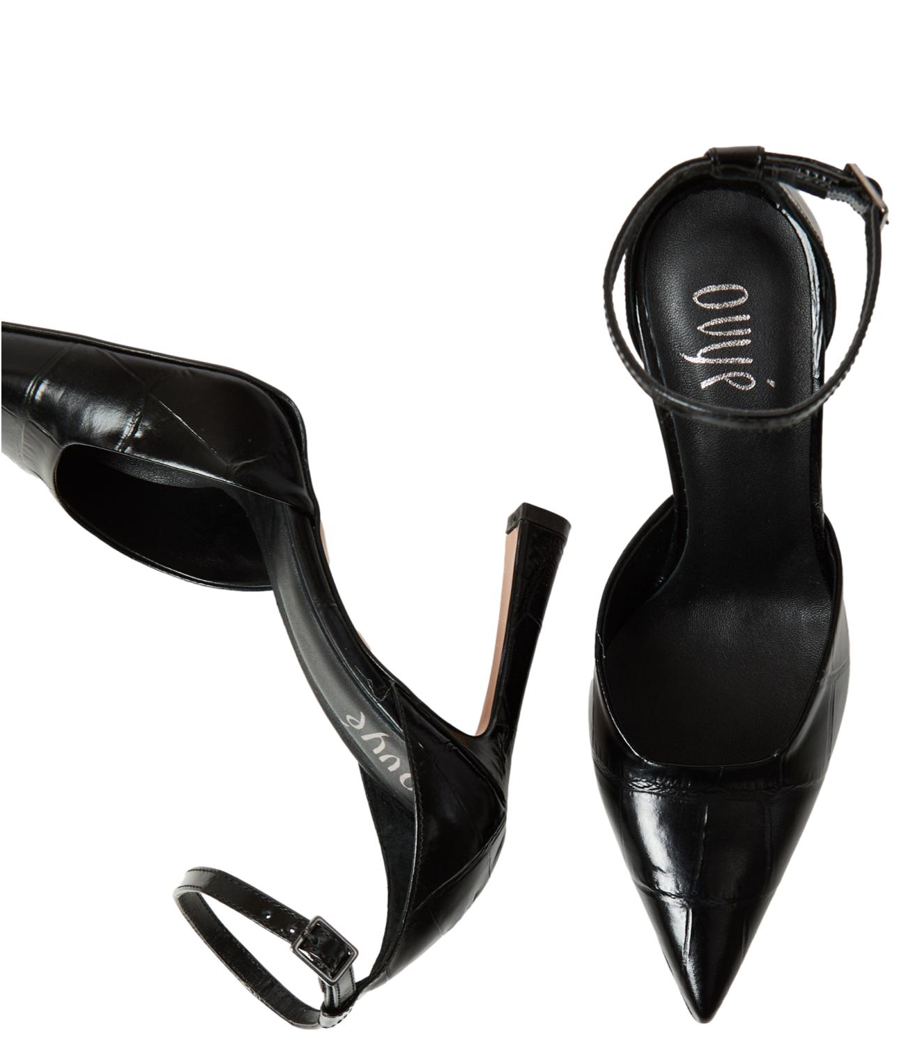 Ovyè Décolleté Pelle Nero Donna