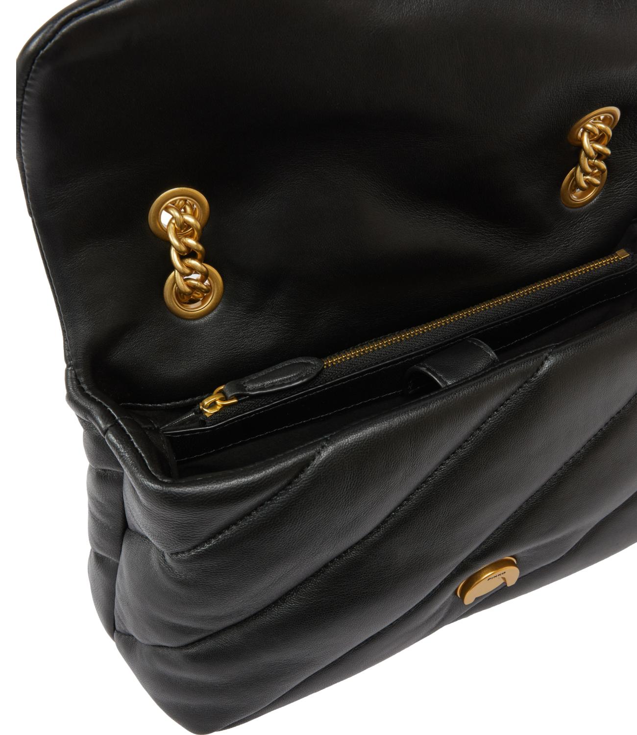 Classic Love Bag Puff Maxi Quilt nera oro